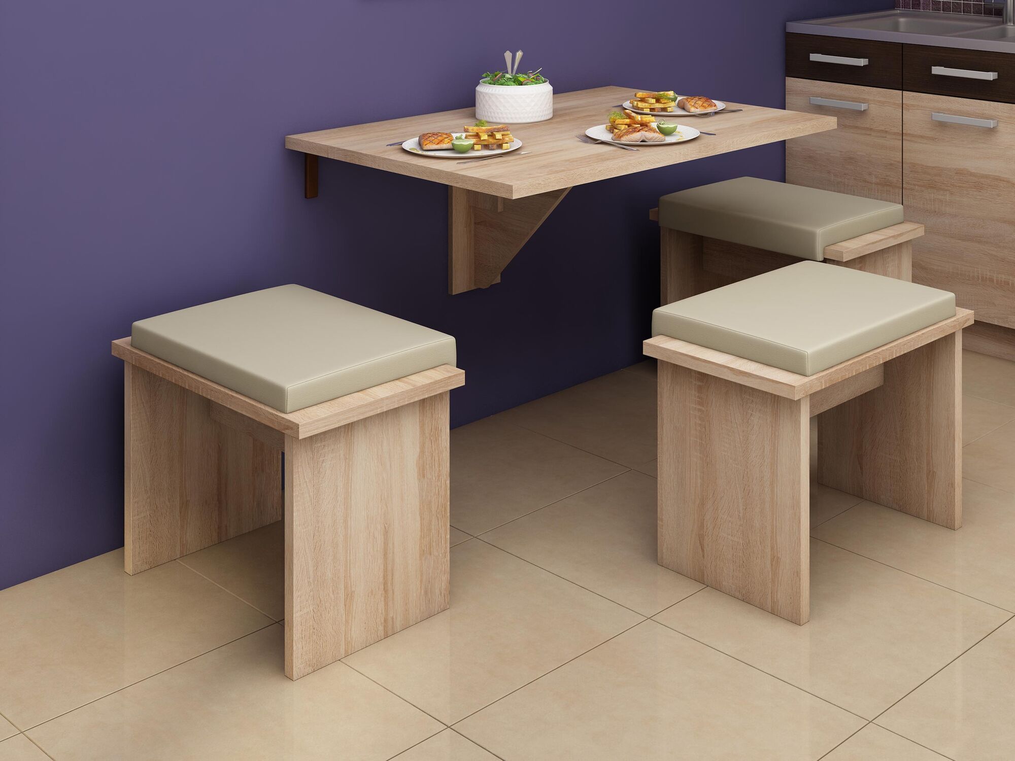 Table extensible HOMINI 100 cm sonoma
