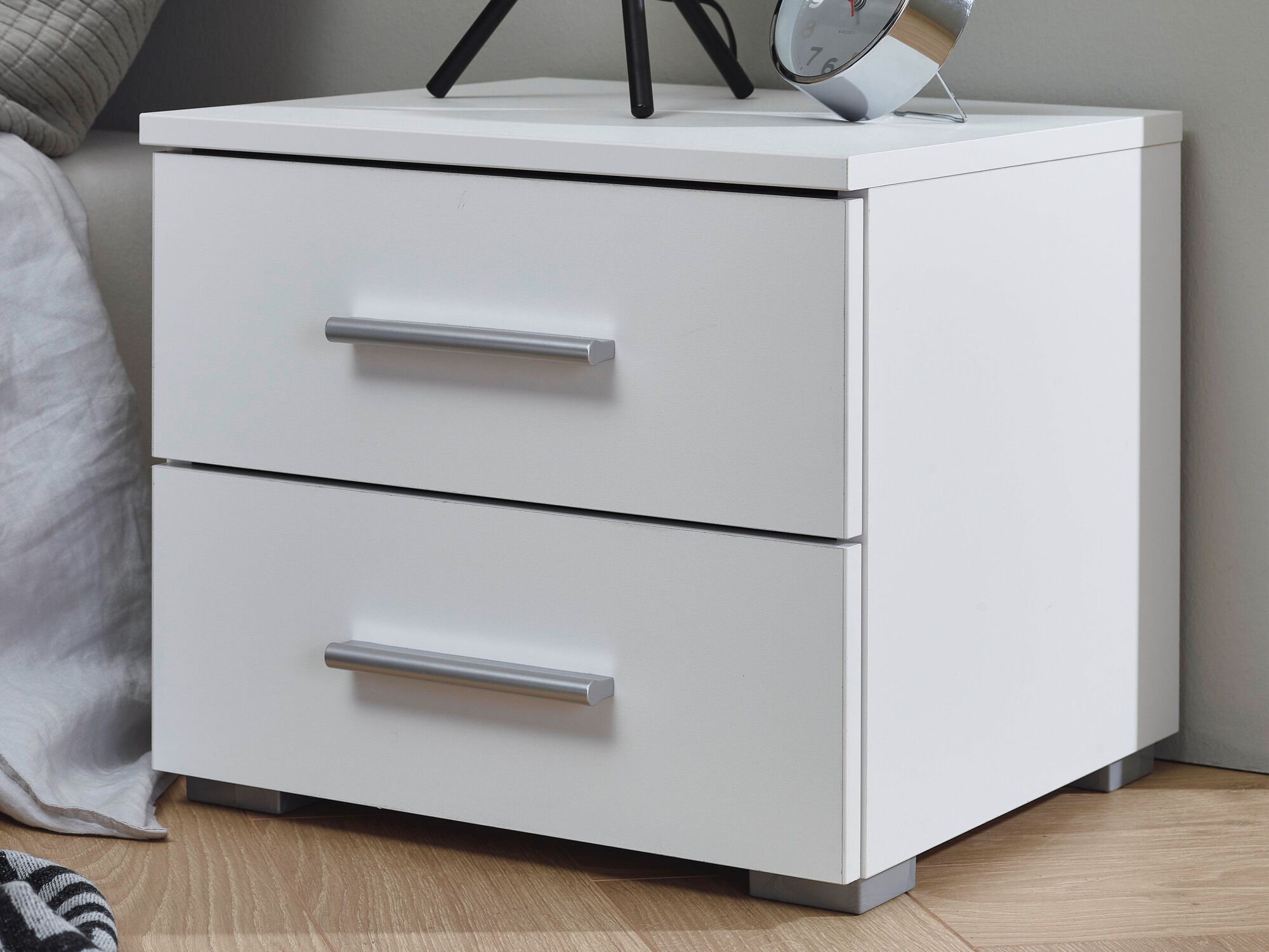 Chevet FLASH 2 tiroirs blanc alpin