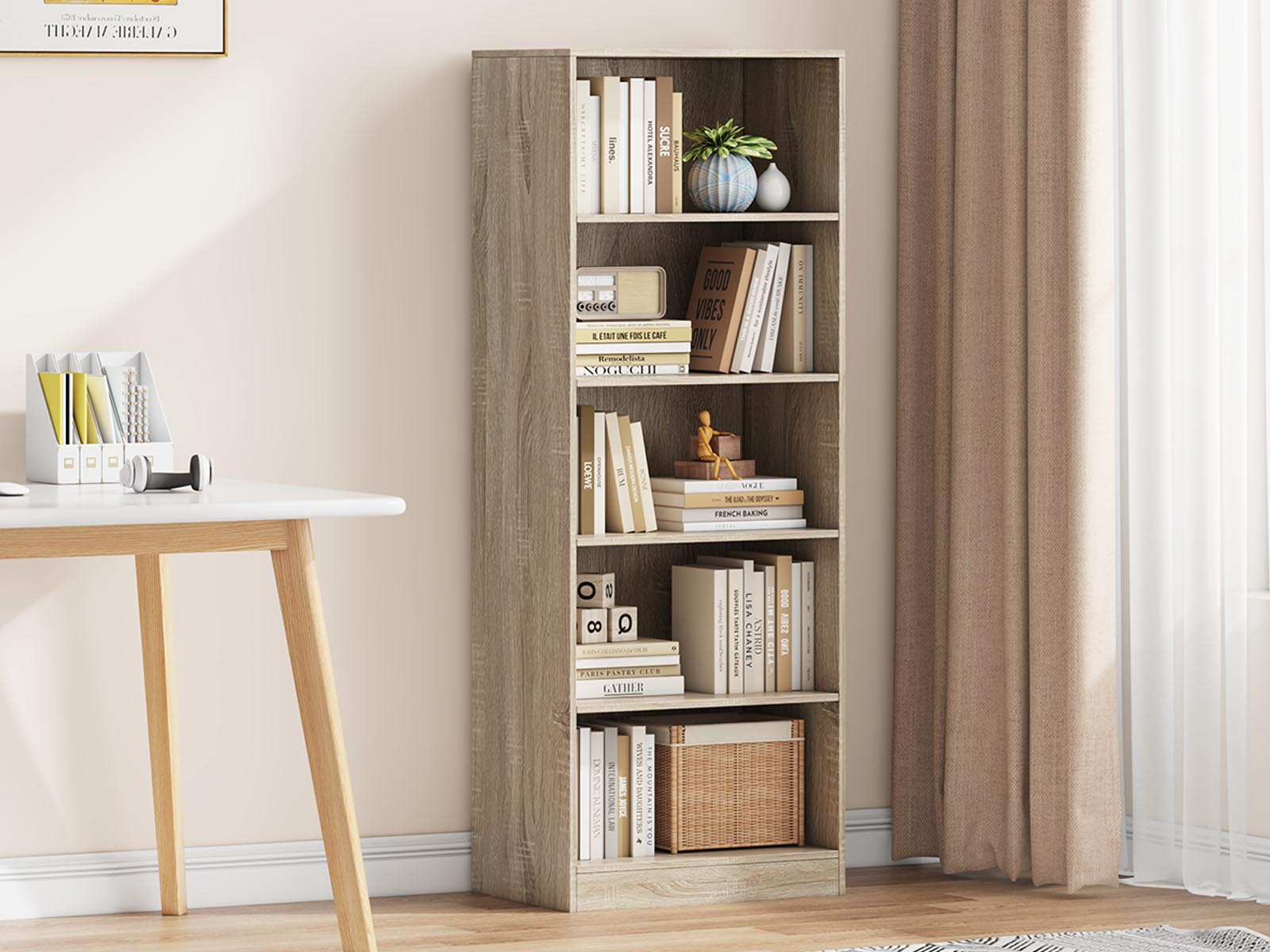 Bibliothèque ESPACITO 5 niches sonoma (largeur: 55 cm)