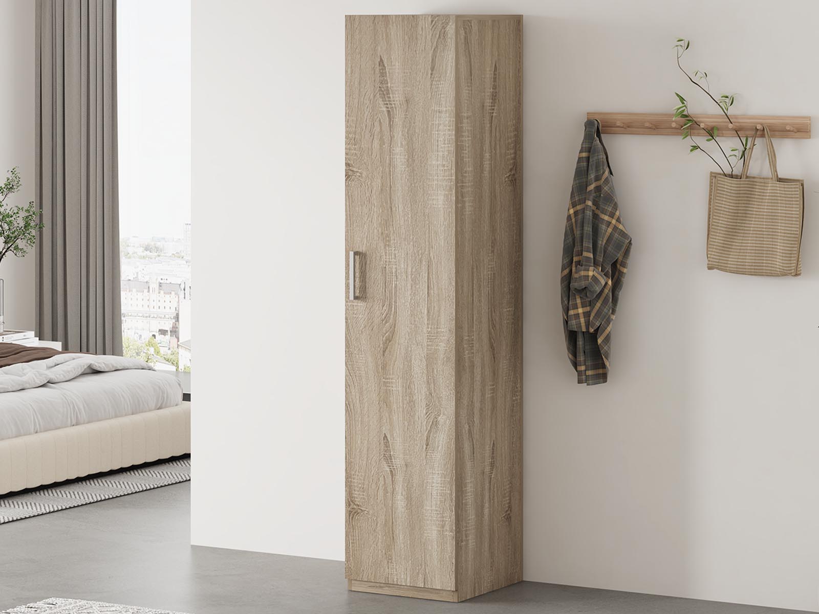 Armoire MILMA 1 porte 40 cm (lingère) sonoma
