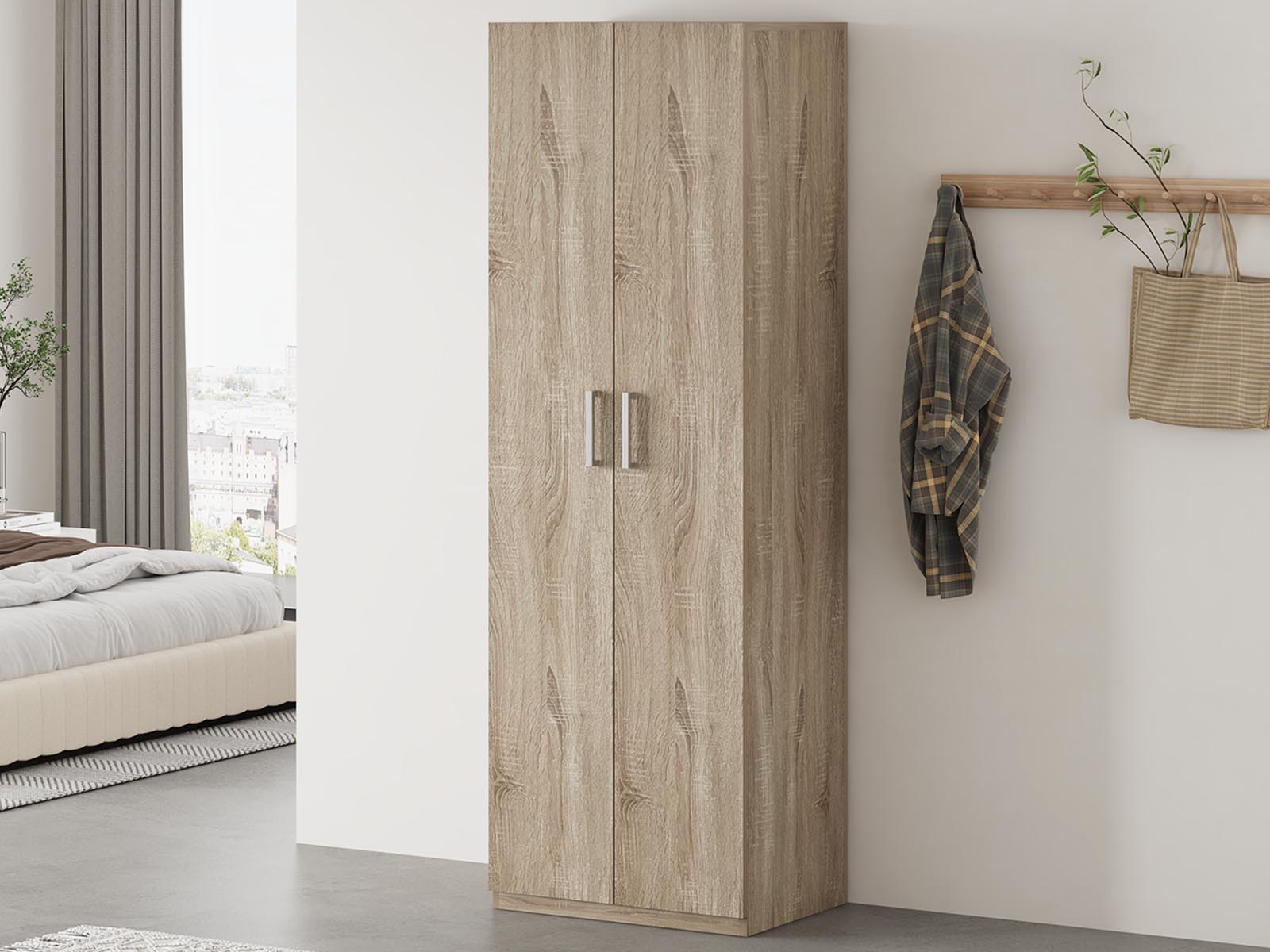 Armoire MILMA 2 portes 60 cm (lingère) sonoma