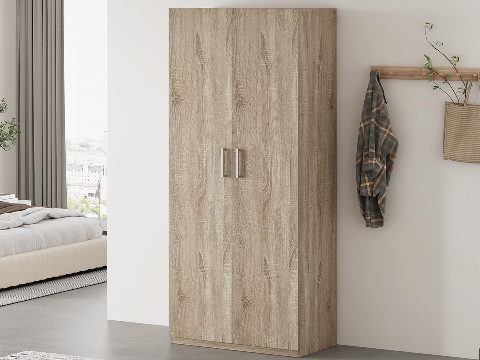 Armoire MILMA 2 portes 80 cm (lingère) sonoma