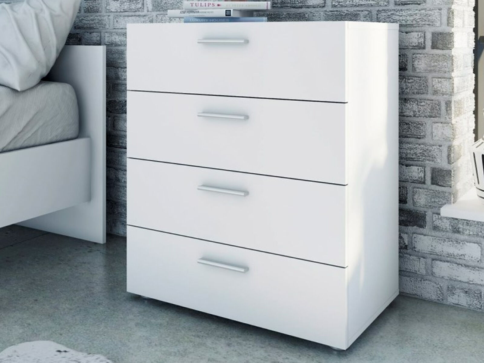 Commode POPEI 4 tiroirs blanc