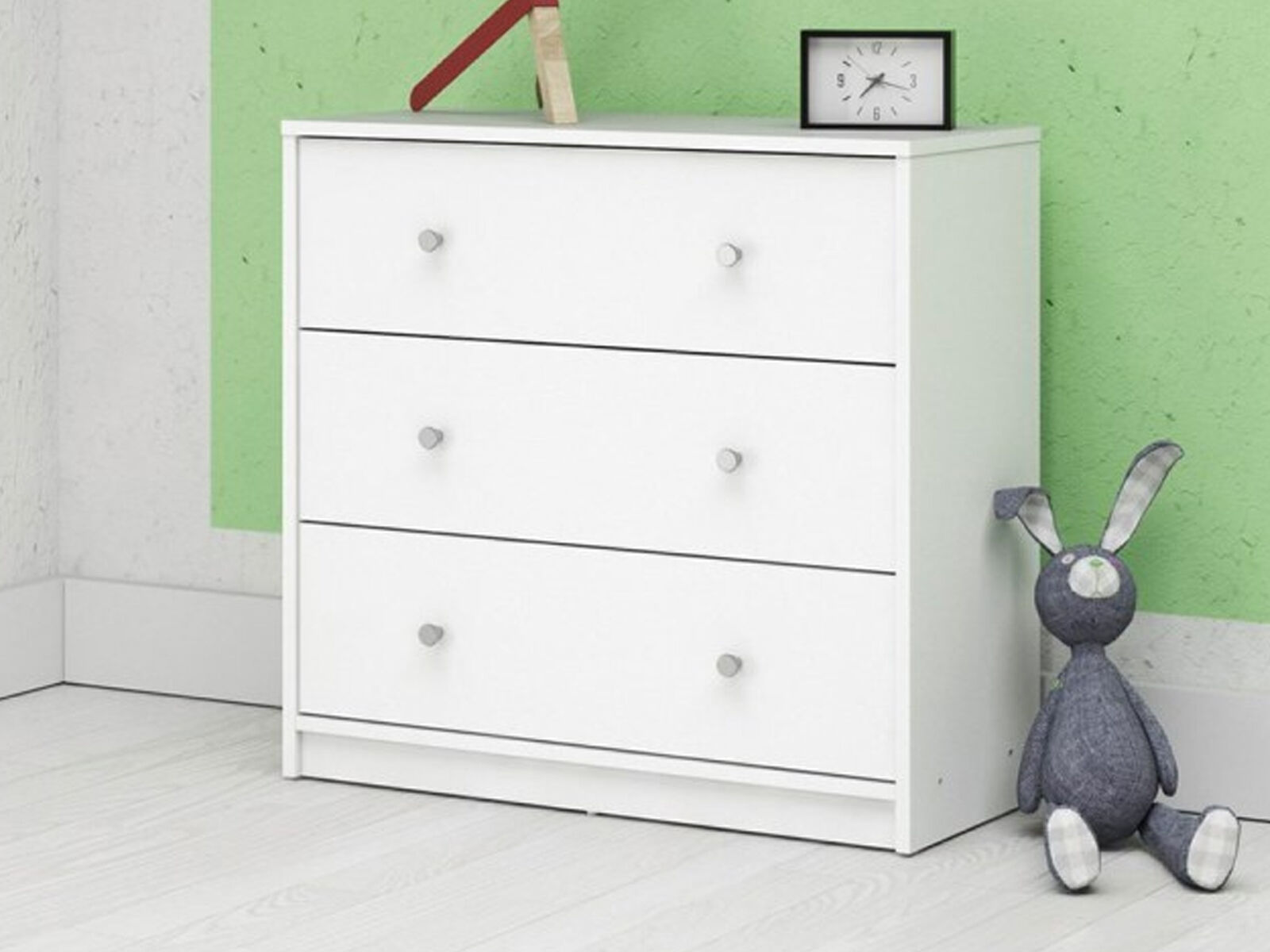 Commode MAYU 3 tiroirs blanc