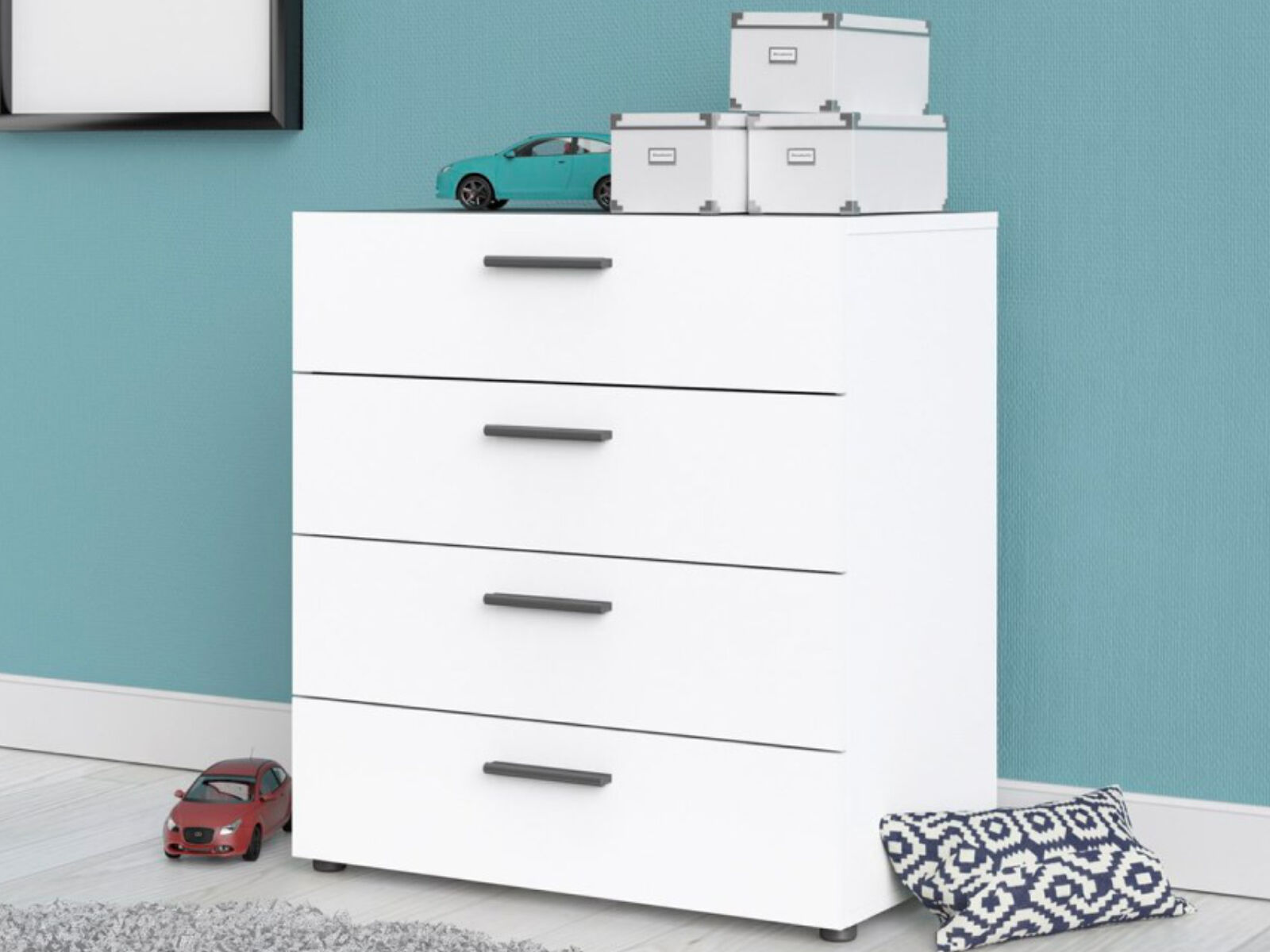 Commode PIMO 4 tiroirs blanc