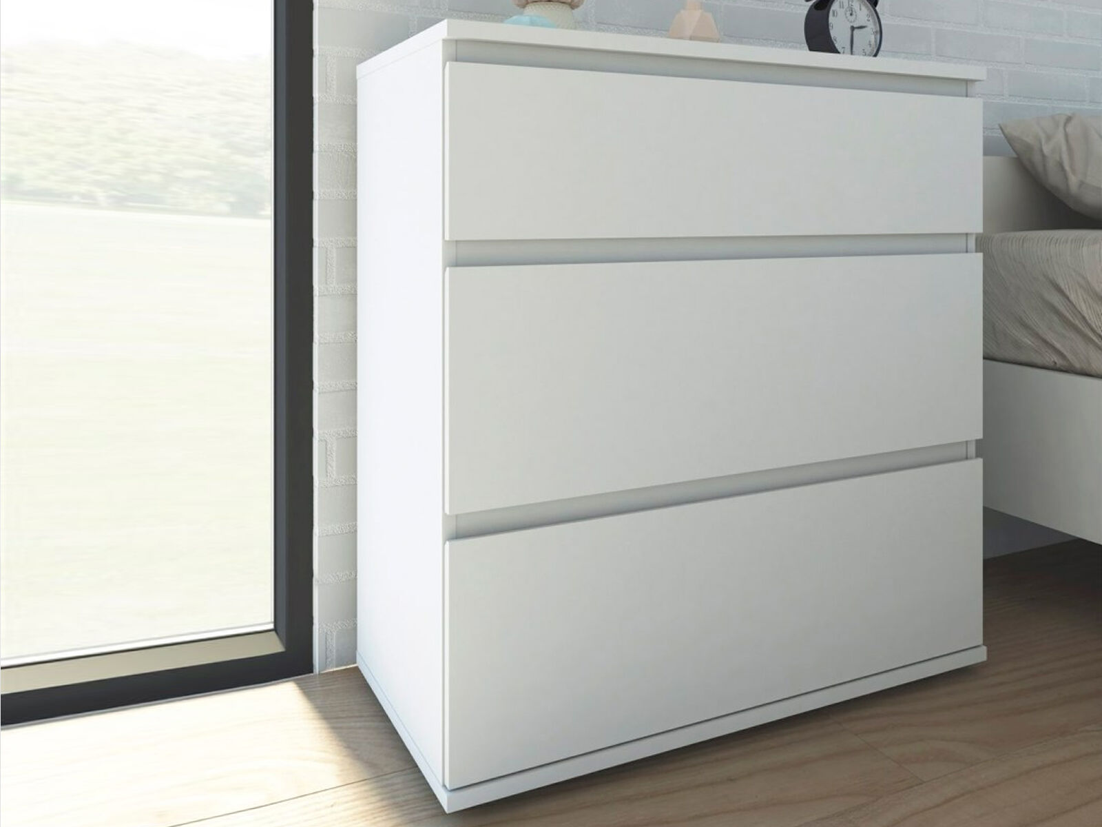 Commode NOVARO 3 tiroirs blanc