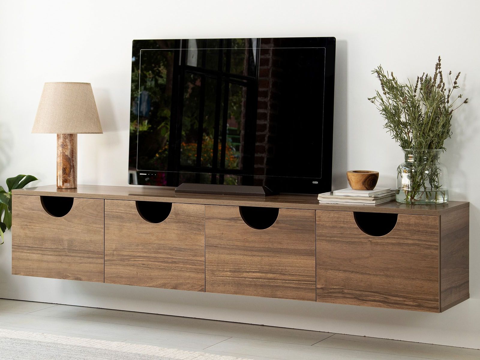 Meuble tv-hifi FOUNY 4 portes noyer