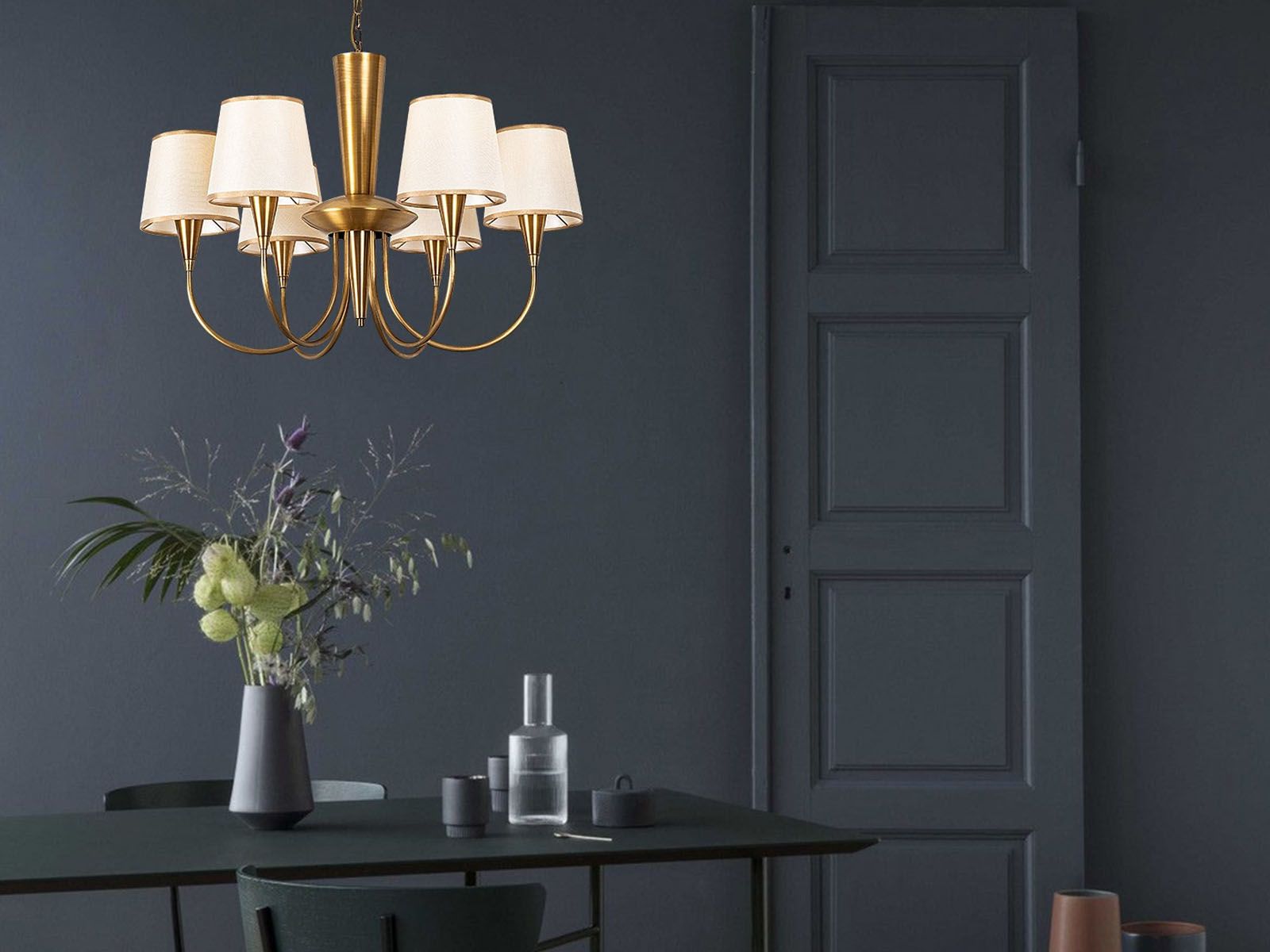 Lustre OLGA 6 lampes doré