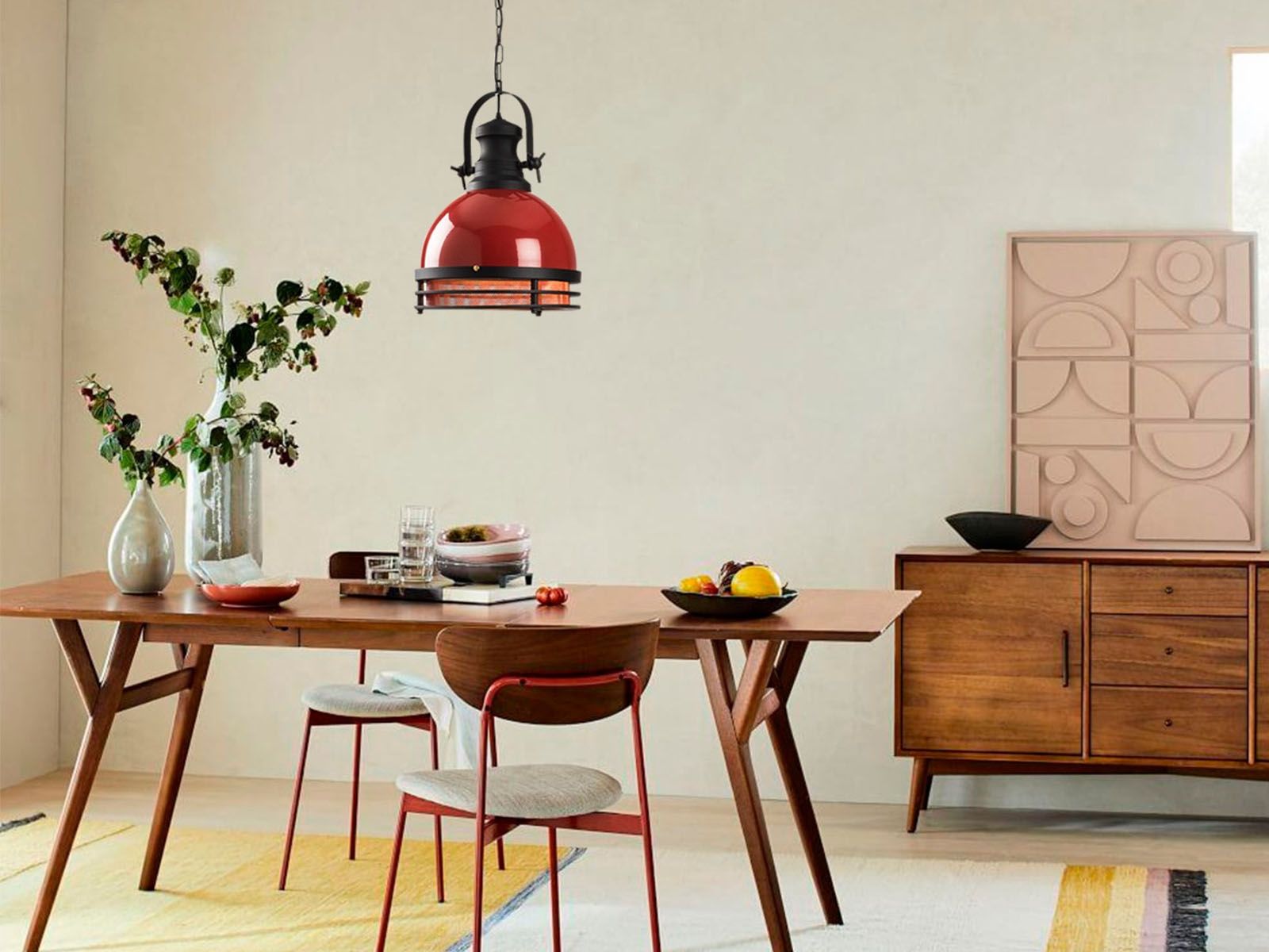 Luminaire suspendu ZANZIBAR 1 lampe rouge