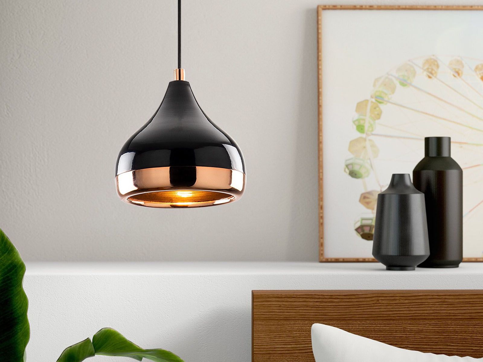 Luminaire suspendu YUCCA 1 lampe noir