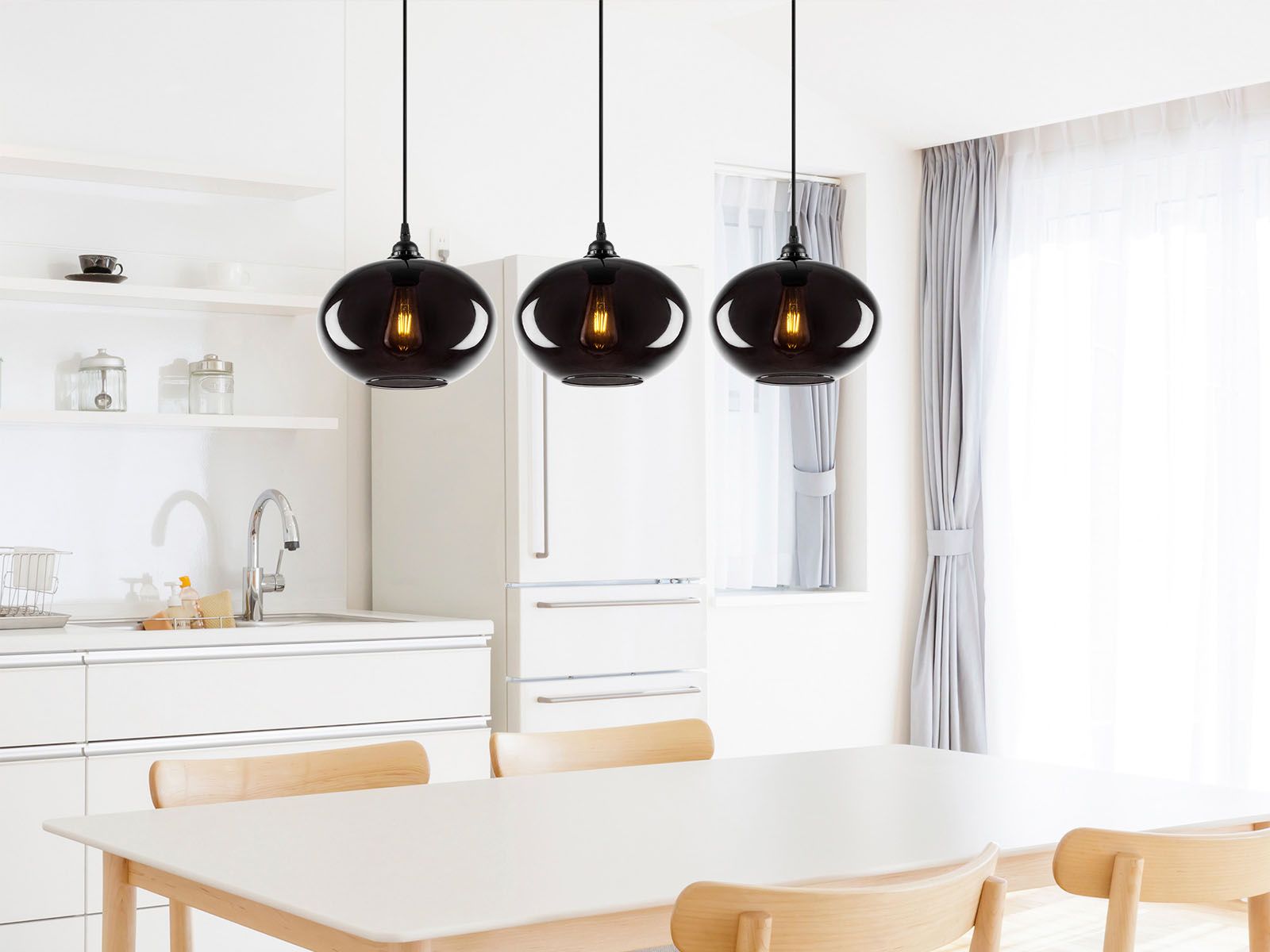 Luminaire suspendu PAYANA 3 lampes noir