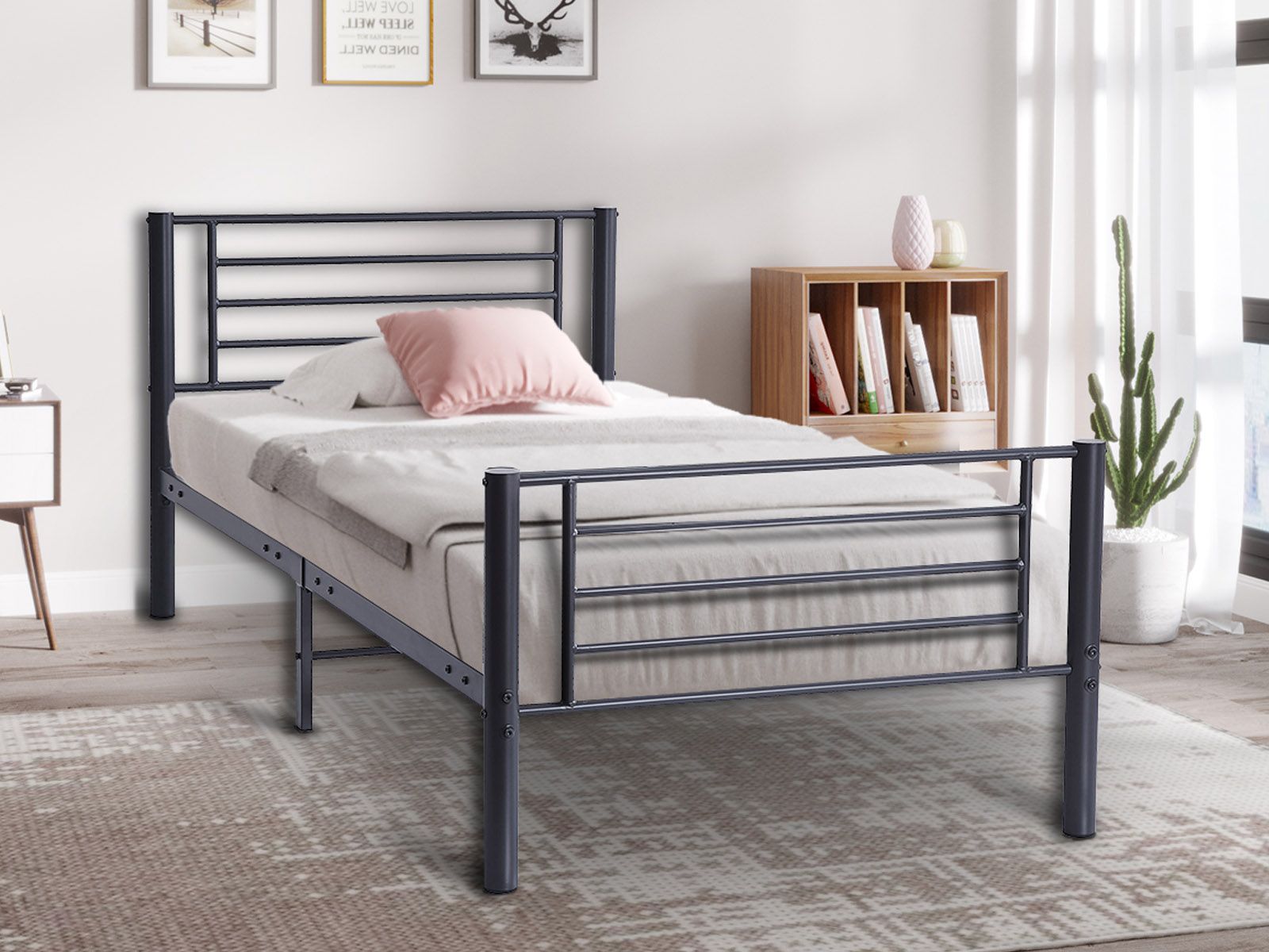 Lit SAMUEL 90x200 cm gris foncé