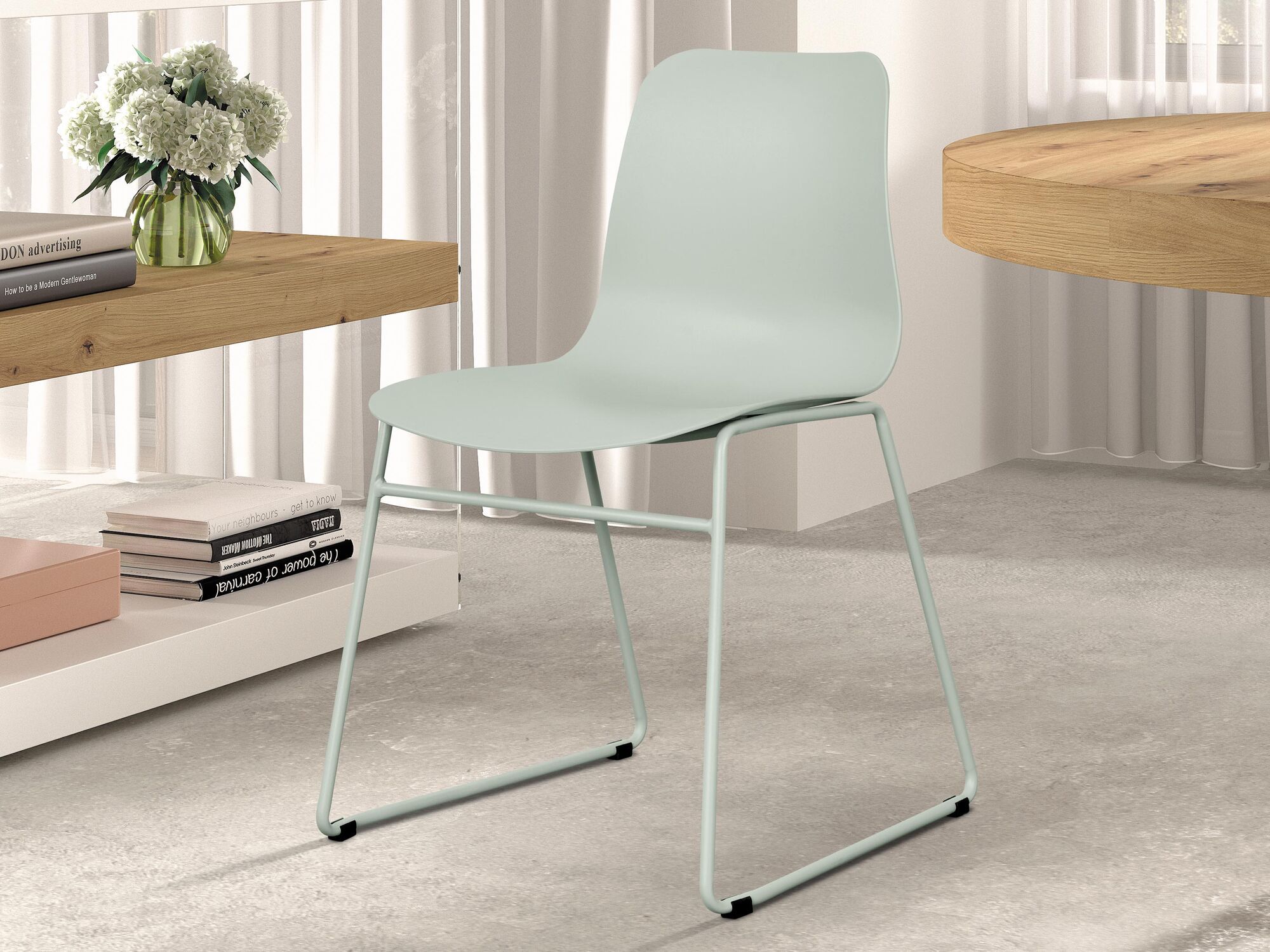 Chaise POLLY gris/vert