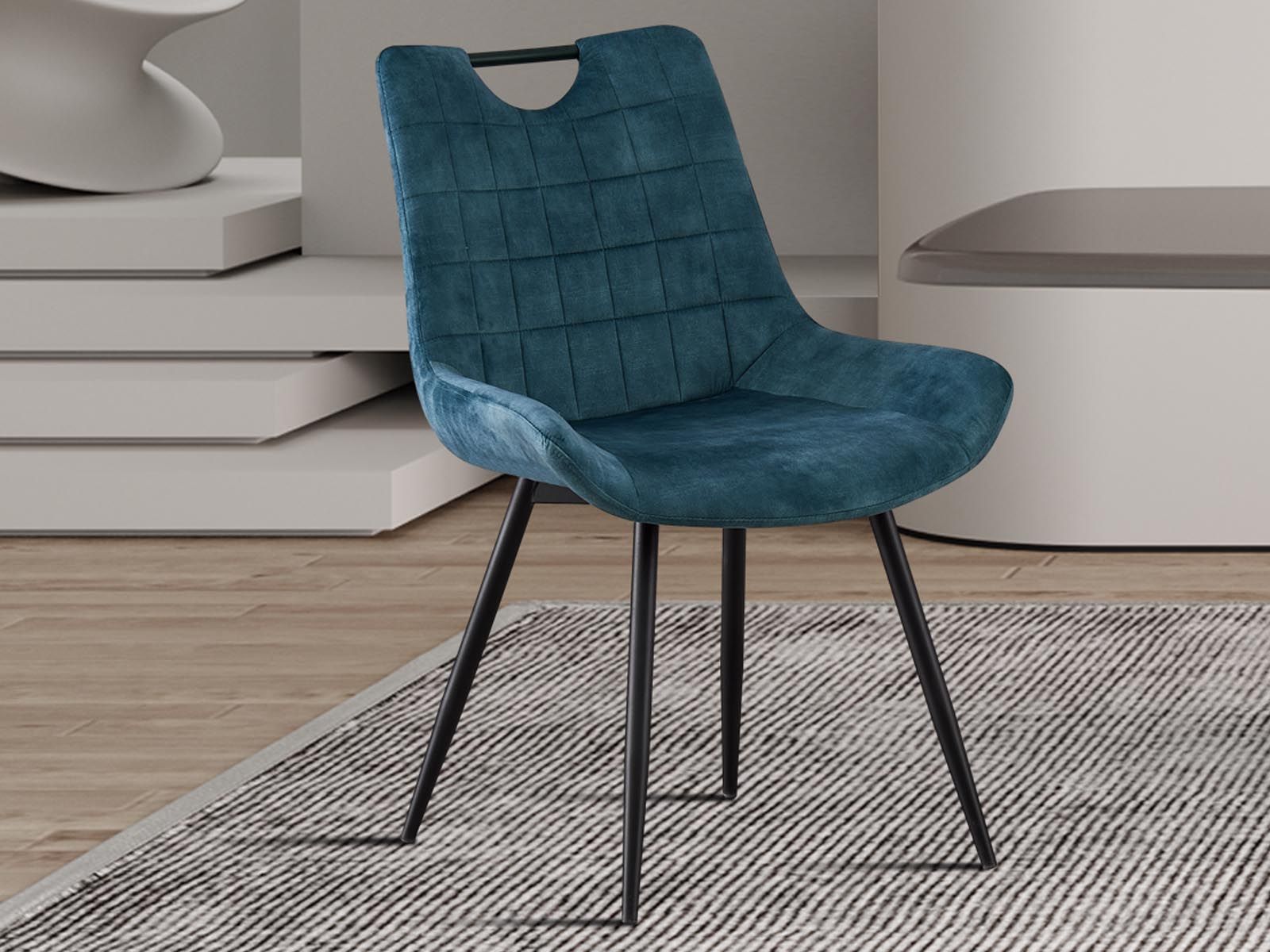 Chaise NINNO velours bleu