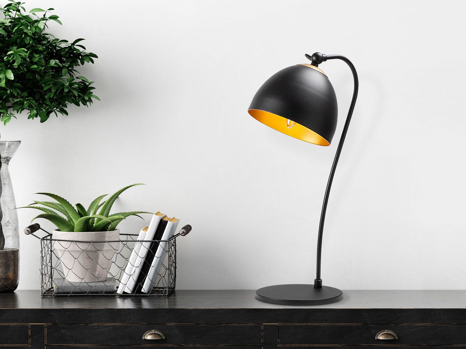 Lampe de table MATTEA 1 lampe noir/or
