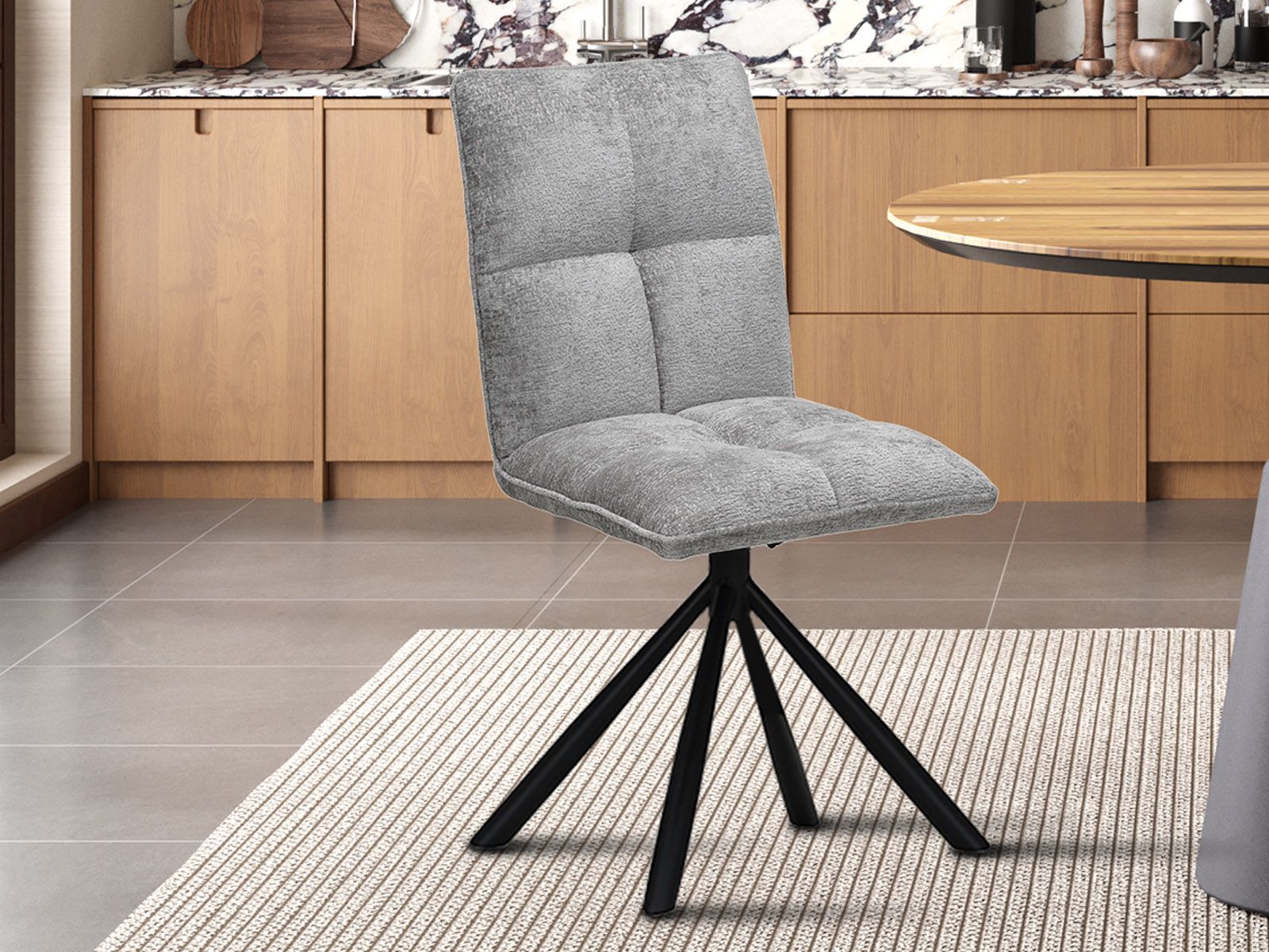 Chaise pivotante JACKOTTE gris clair