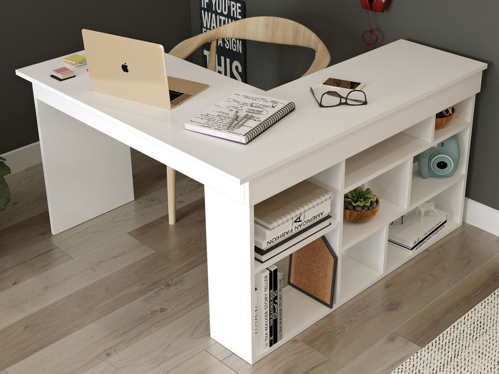 Bureau d'angle CETIE blanc