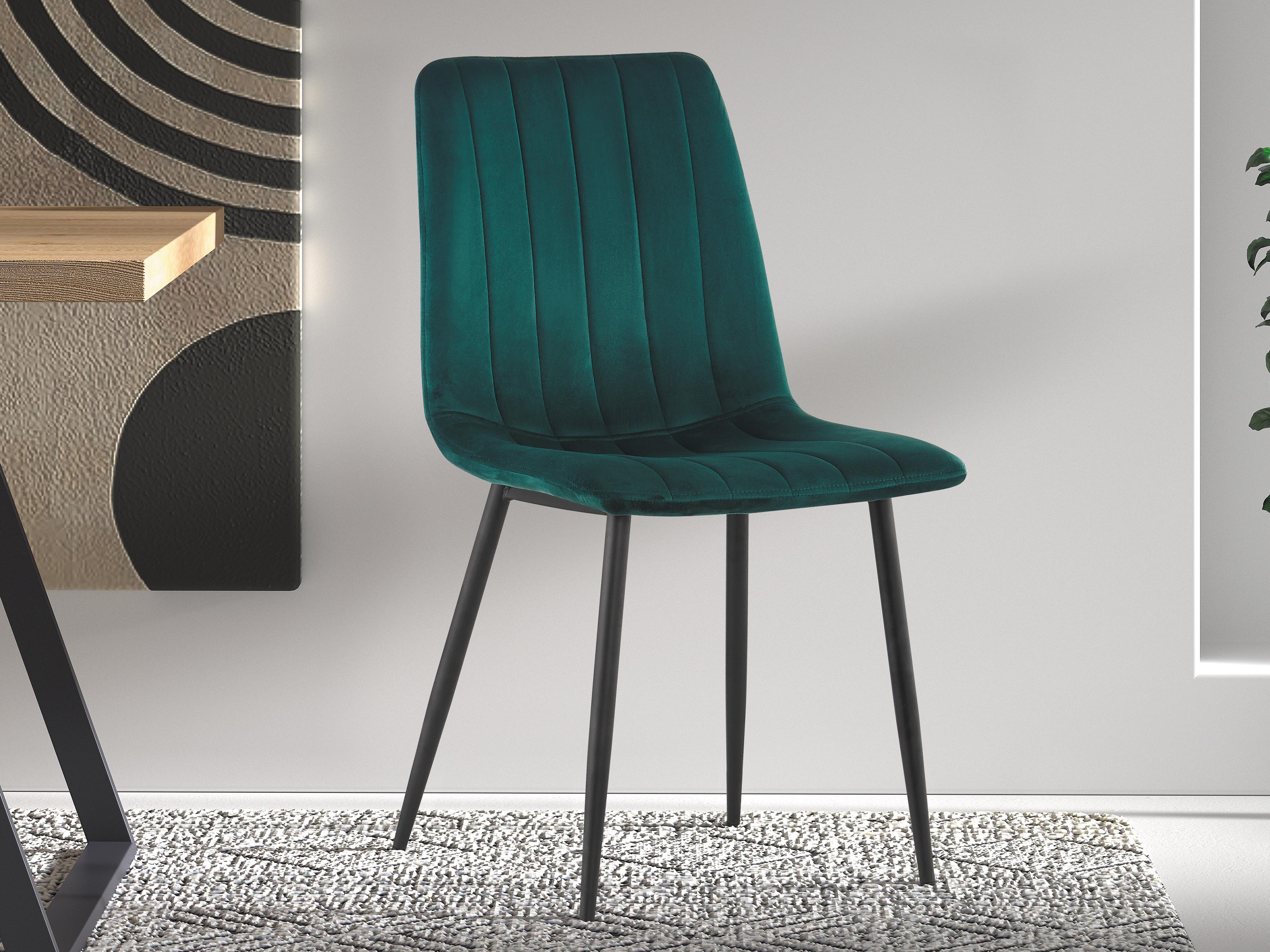 Chaise WILLO velours vert