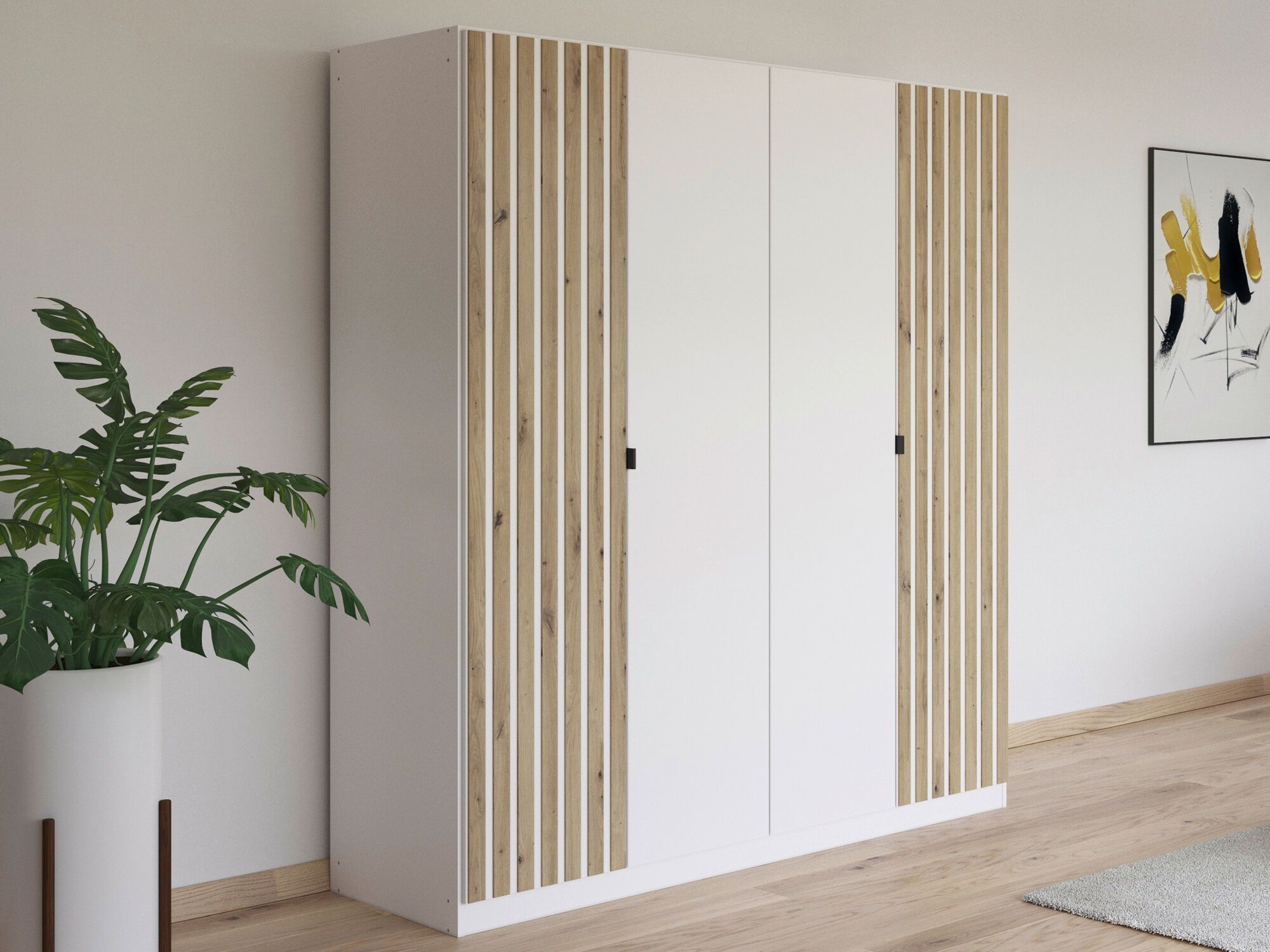 Armoire GENUMO 4 portes blanc