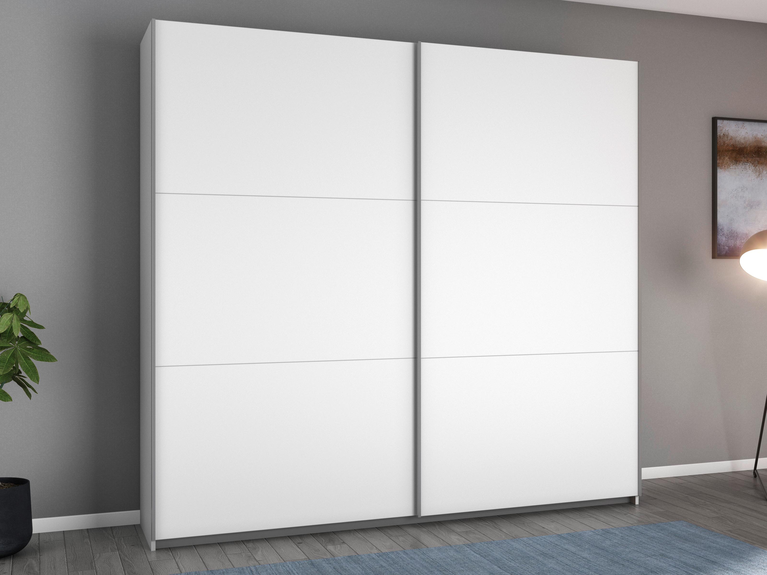 Armoire AYOSO 2 portes coulissantes 218 cm blanc