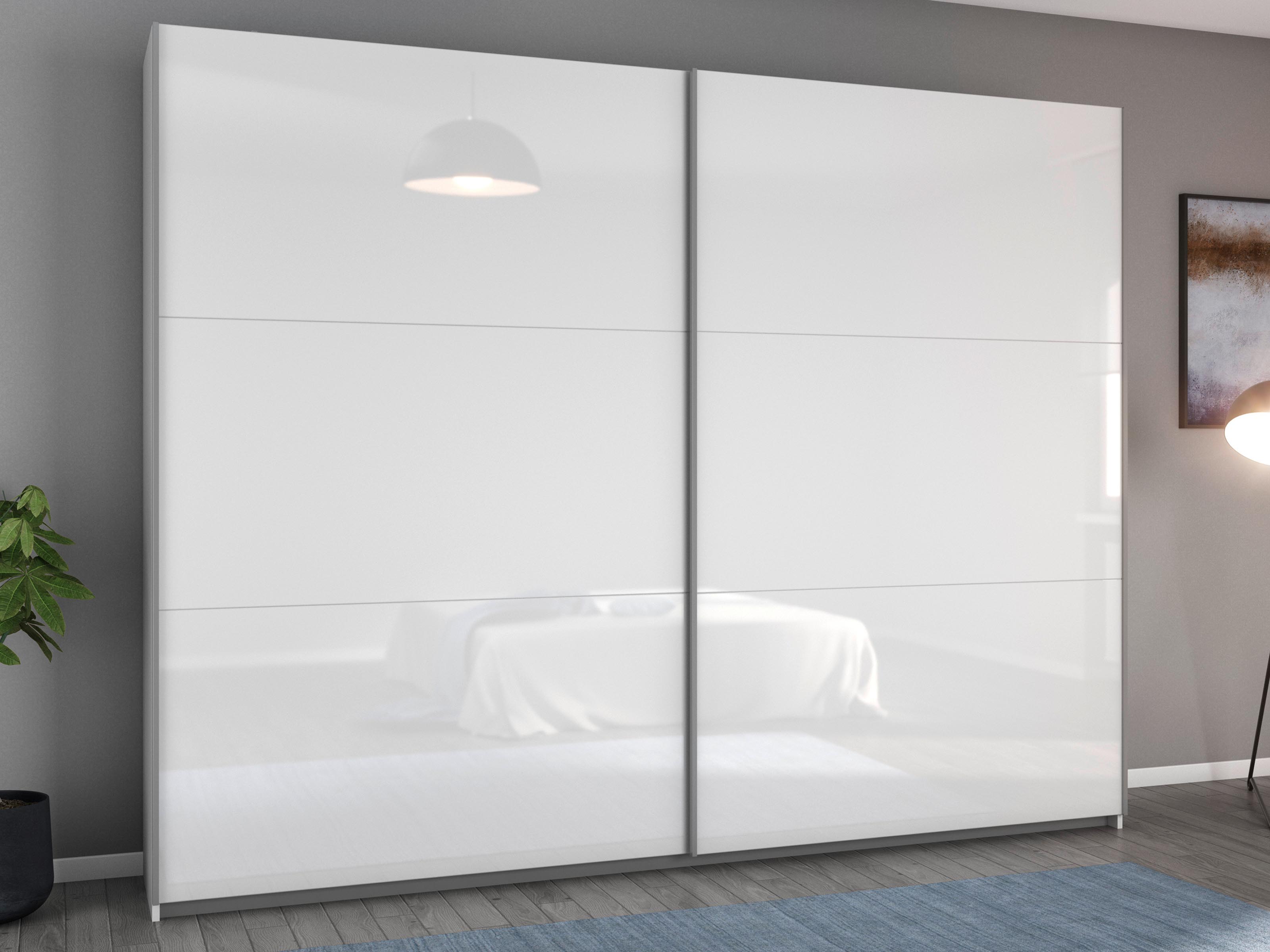 Armoire AYOSO 2 portes coulissantes 261 cm blanc