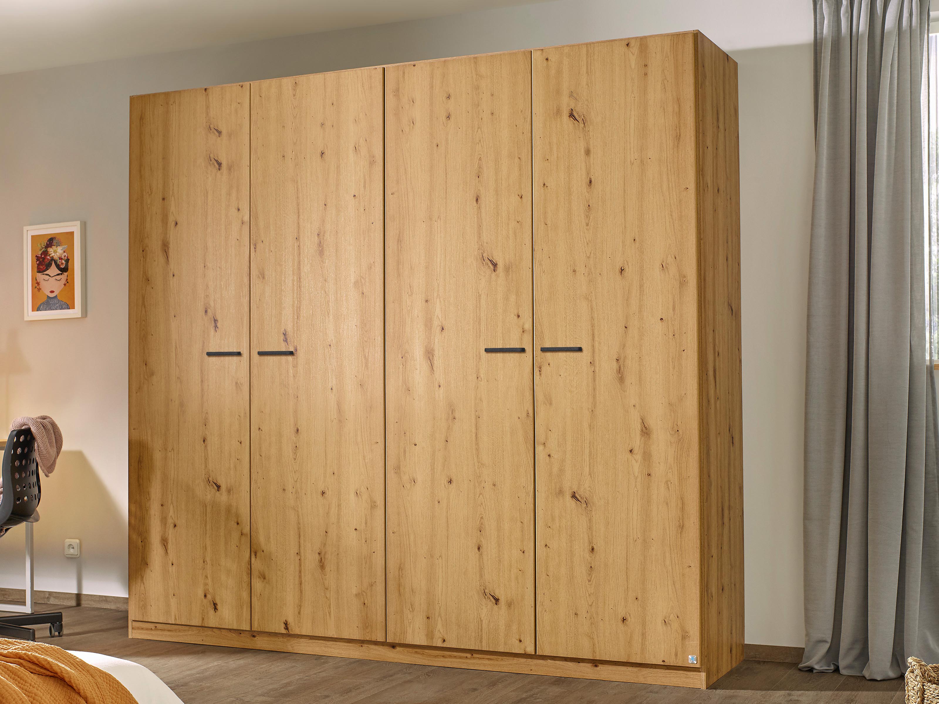 Armoire FLORILLA 4 portes 226 cm chêne artisan