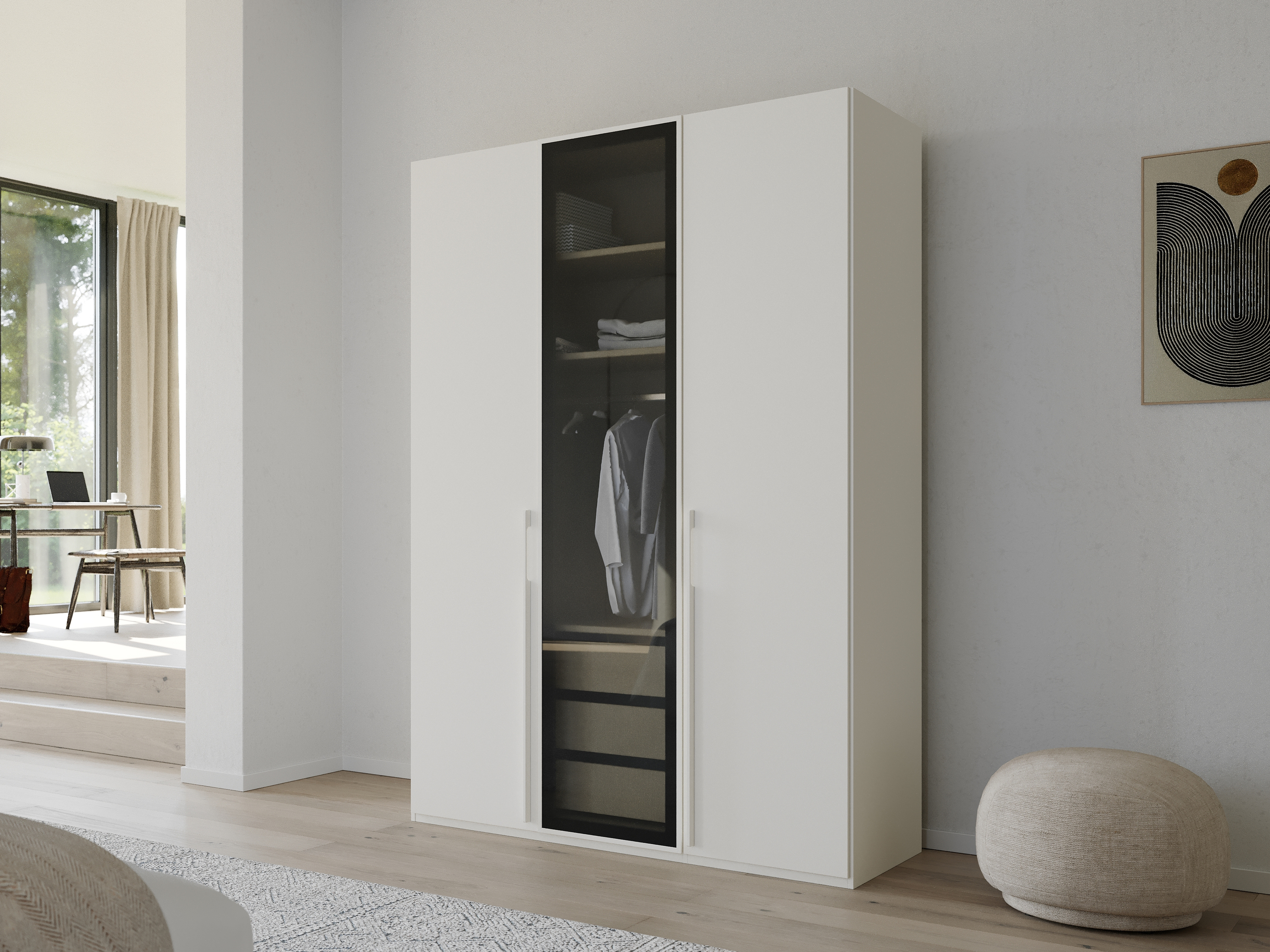 Armoire SHINY 3 portes blanc neige