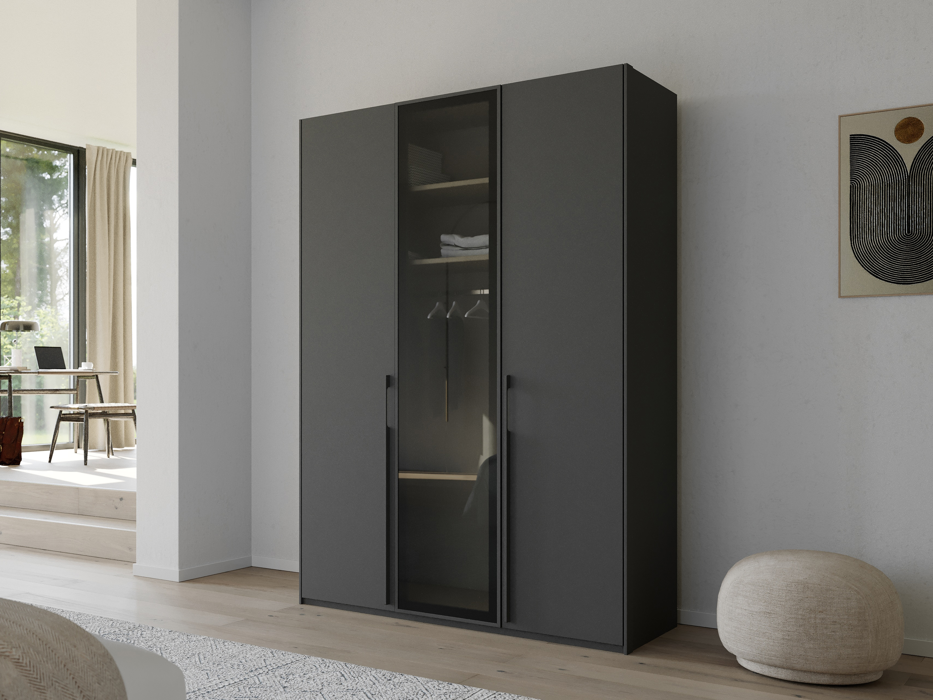 Armoire SINAMA 3 portes graphite