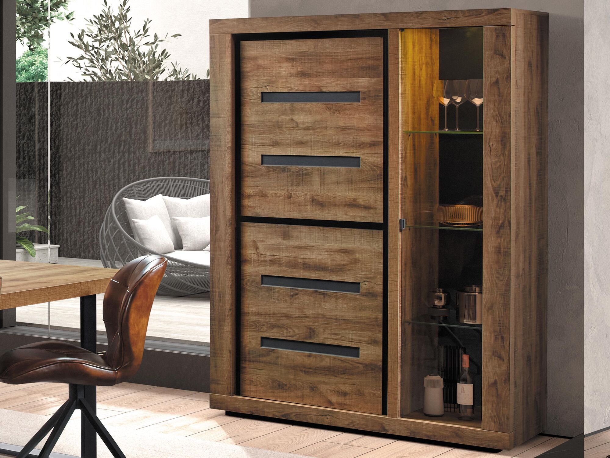 Vitrine SCOFILD 3 portes tropix