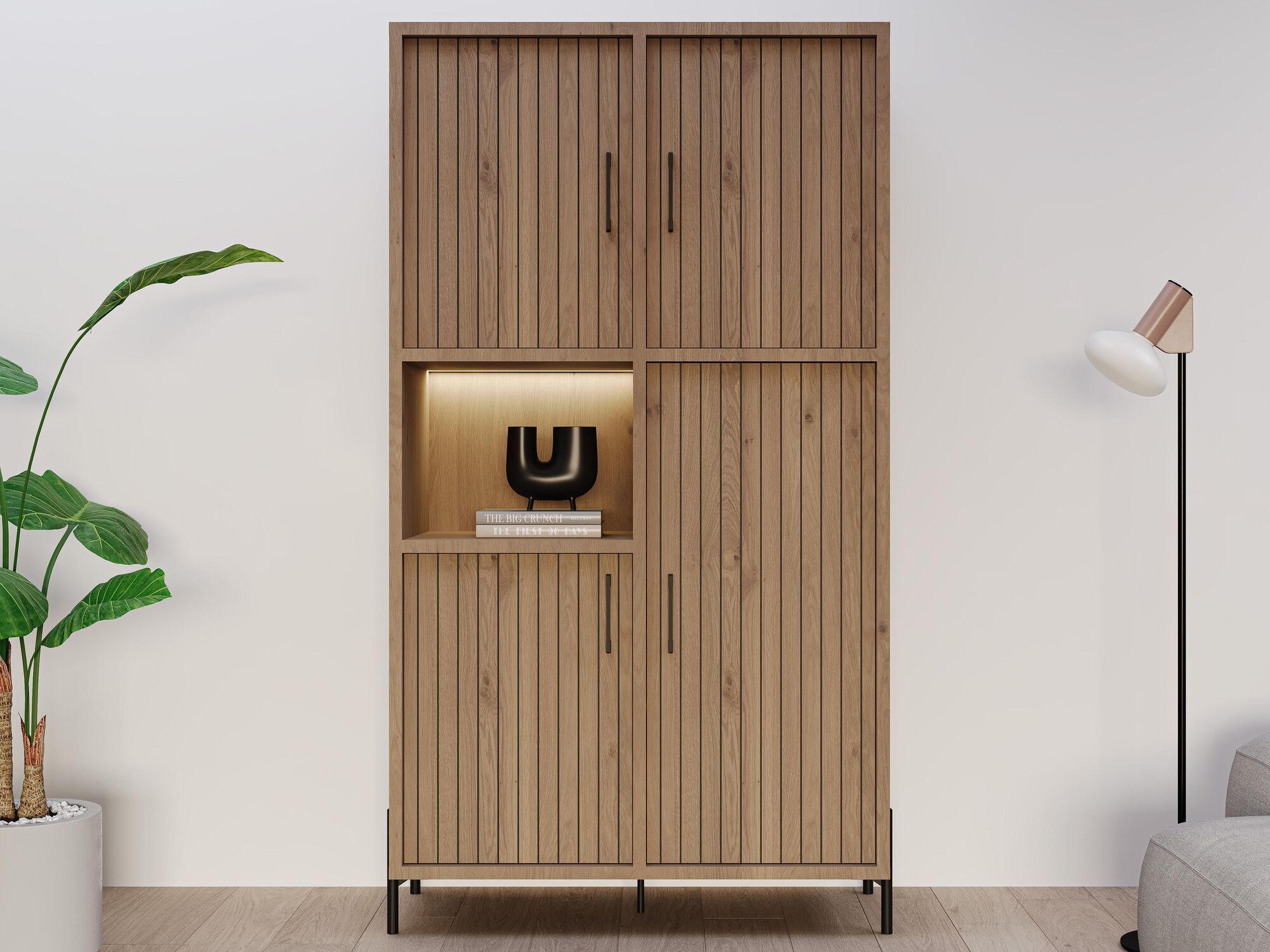 Meuble bar MOSCATO 4 portes chêne millenium