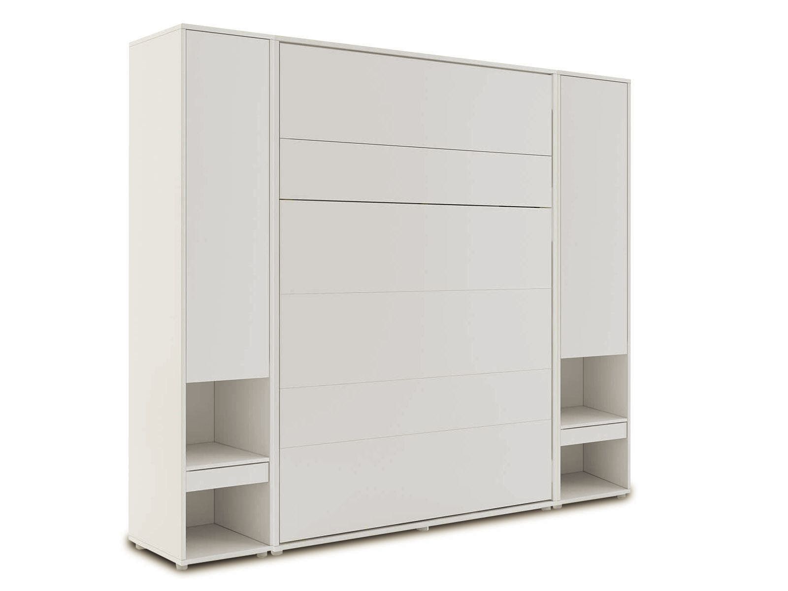 Lit mural escamotable CONCEPTION PRO 140x200 cm  cachemire (vertical) avec armoires avec matelas