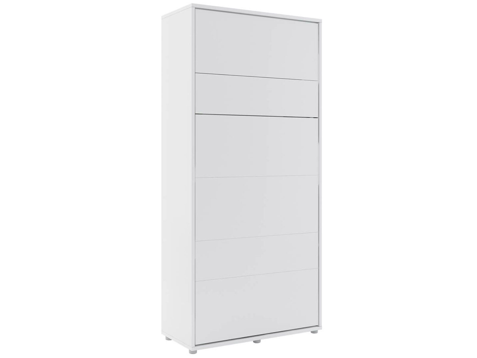 Lit mural escamotable CONCEPTION PRO 90x200 cm blanc mat (vertical) avec matelas