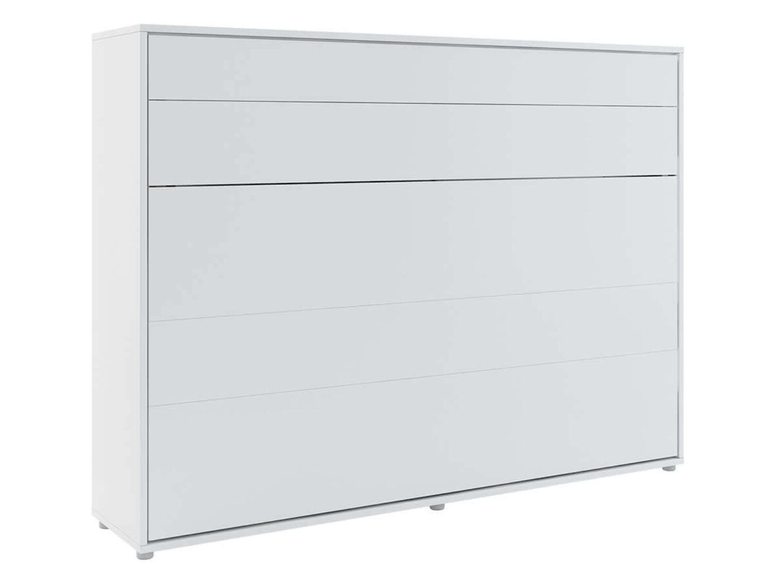 Lit mural escamotable CONCEPTION PRO 140x200 cm blanc mat (horizontal)