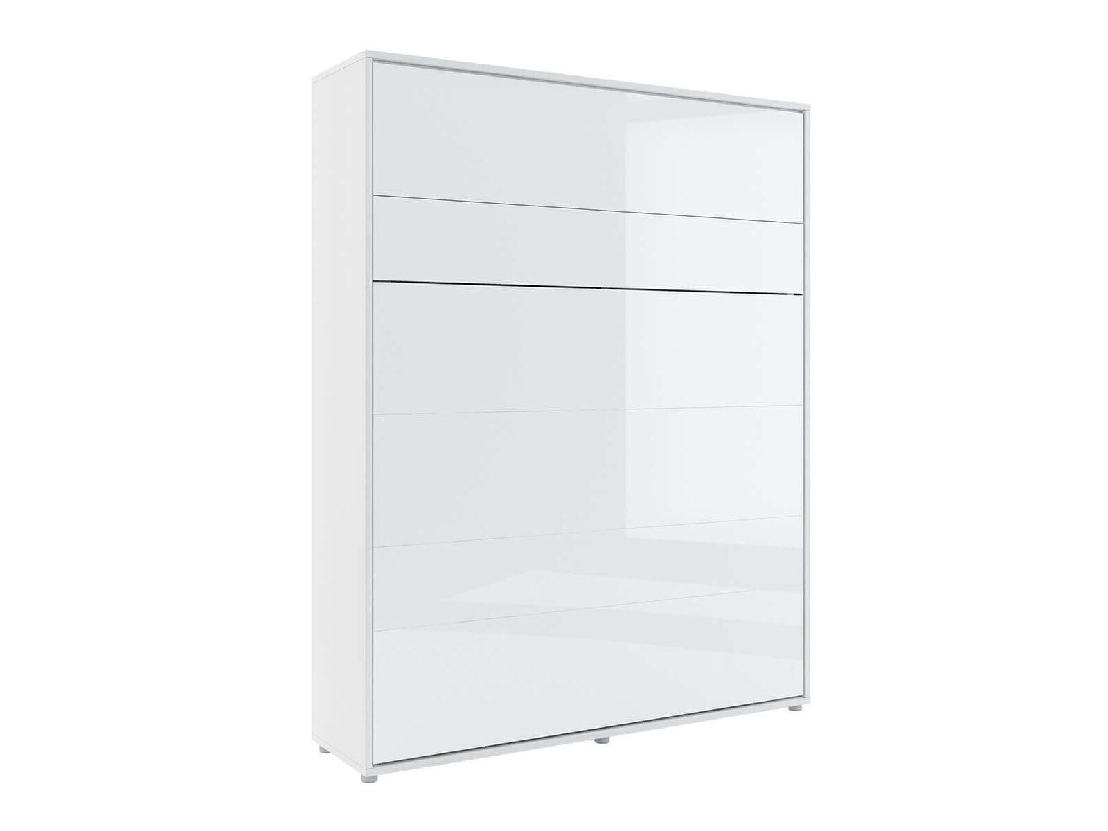 Lit mural escamotable CONCEPTION PRO 160x200 cm blanc/blanc brillant (vertical)