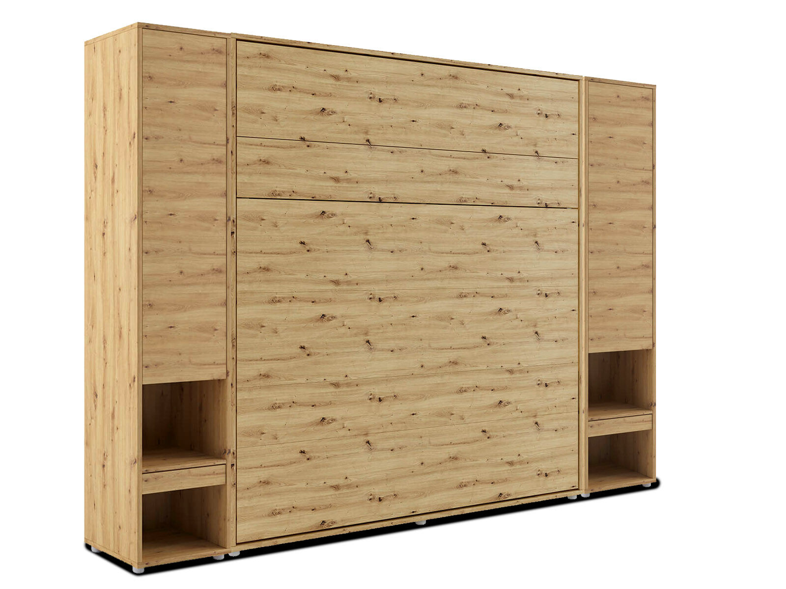 Lit mural escamotable CONCEPTION PRO 180x200 cm chêne artisan (vertical) avec armoires et matelas