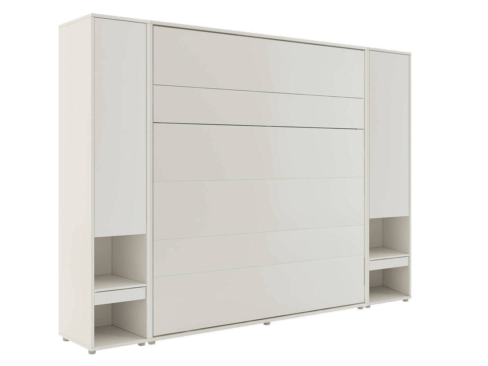 Lit mural escamotable CONCEPTION PRO 180x200 cm cachemire (vertical) avec armoires et matelas