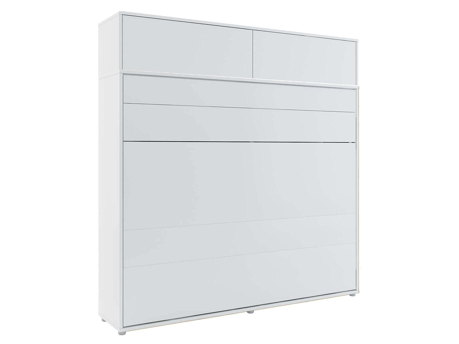 Lit mural escamotable CONCEPTION PRO 160x200 cm blanc mat (horizontal) avec surmeuble