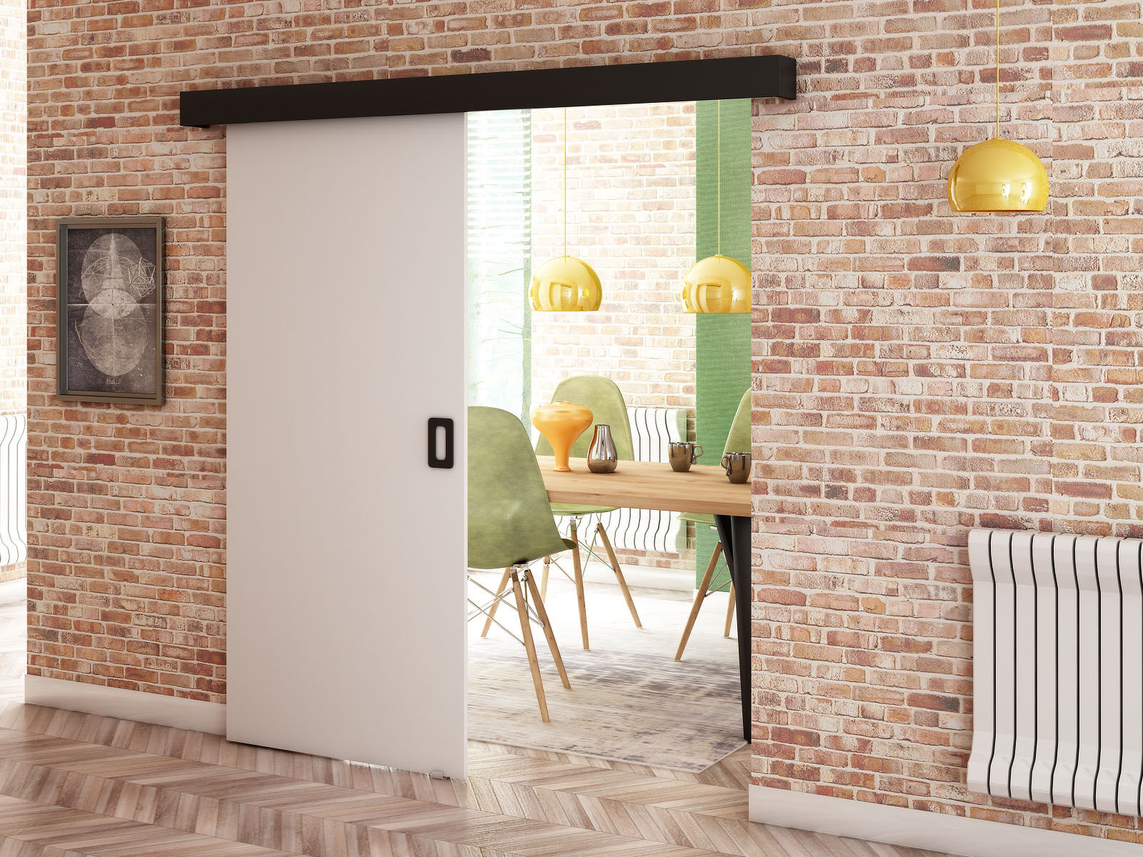 Porte coulissante BENITO blanc