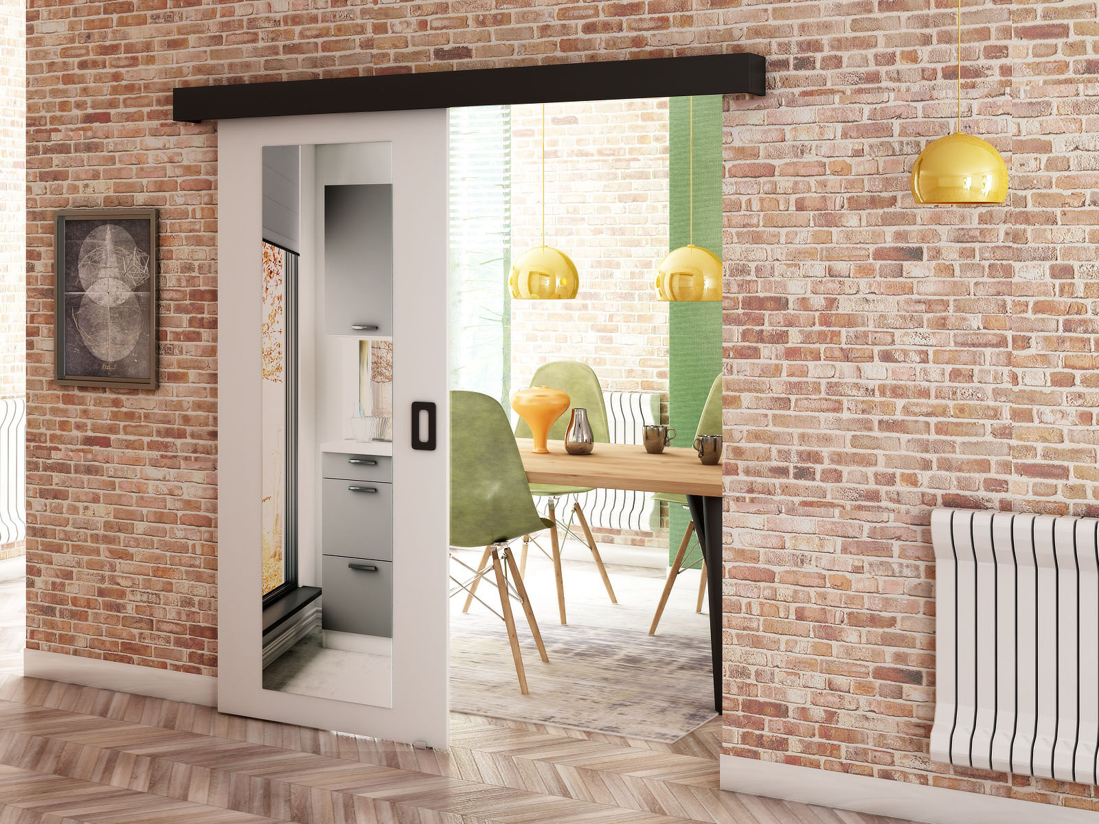 Porte coulissante BENITA blanc