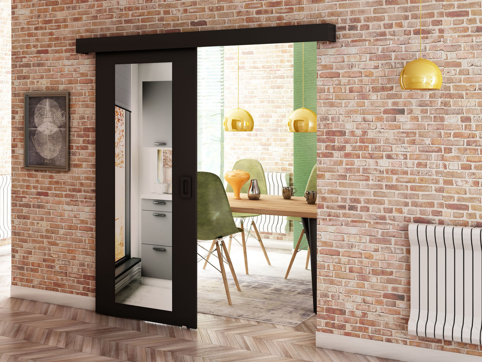 Porte coulissante BENITA noir