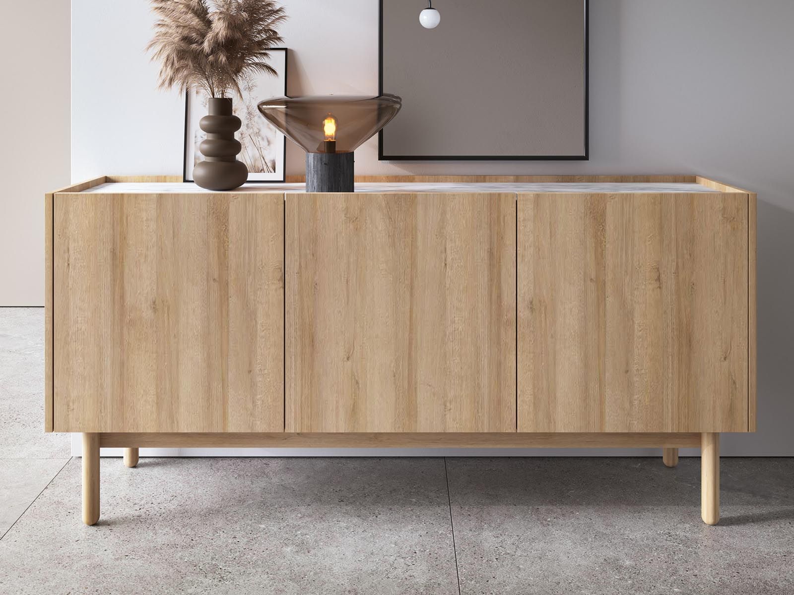 Buffet/bahut BOUKO 3 portes chêne riviera