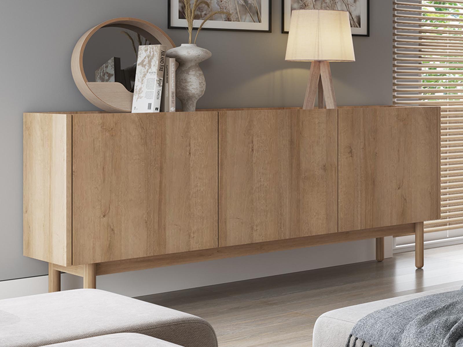 Buffet/bahut BOUKO DELUXE 3 portes chêne riviera