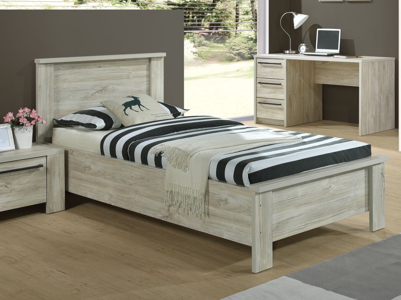 Lit IVAN 90x200 cm chêne plage