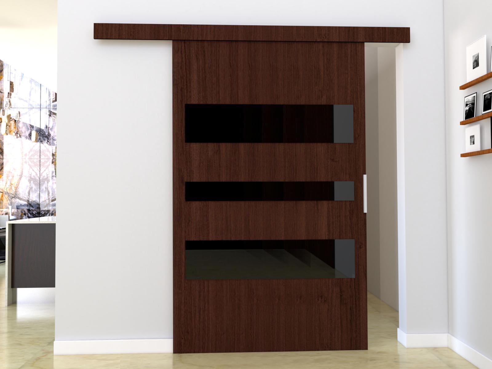 Porte coulissante CORWEL 106 cm wengué