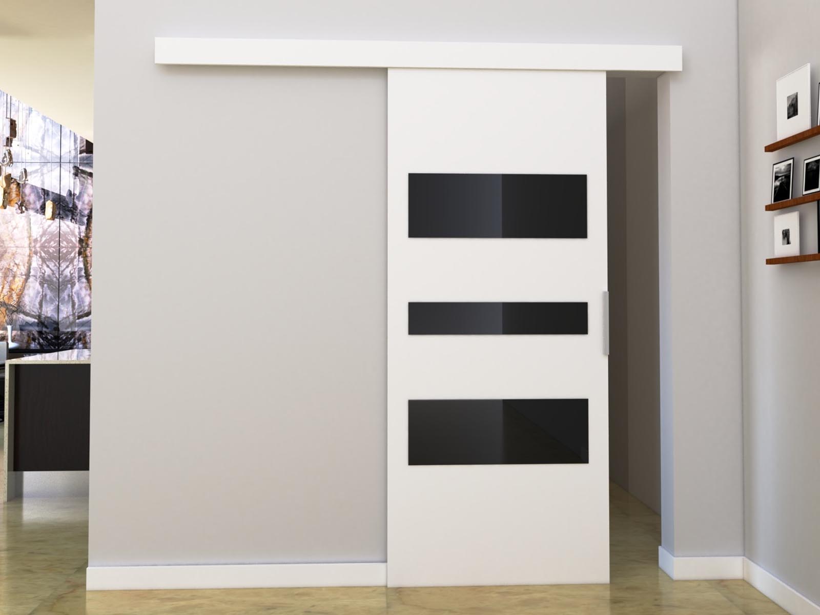 Porte coulissante CORWEL 76 cm blanc