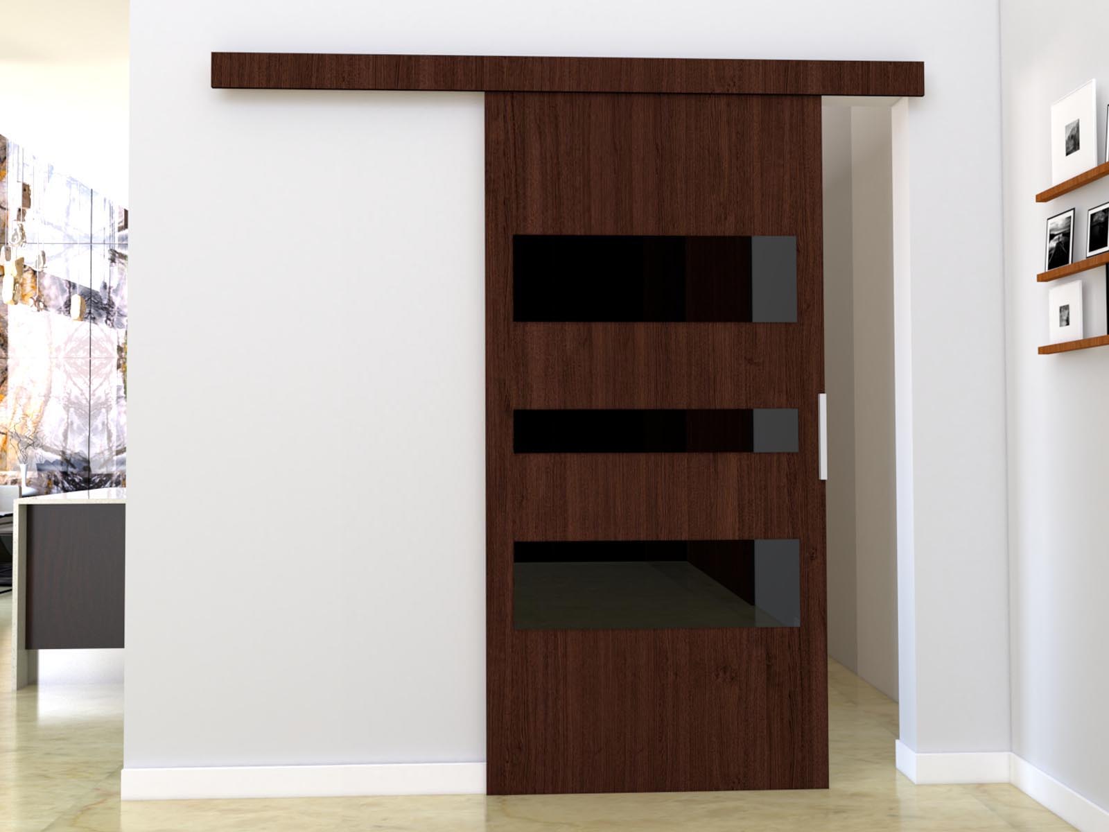 Porte coulissante CORWEL 86 cm wengué