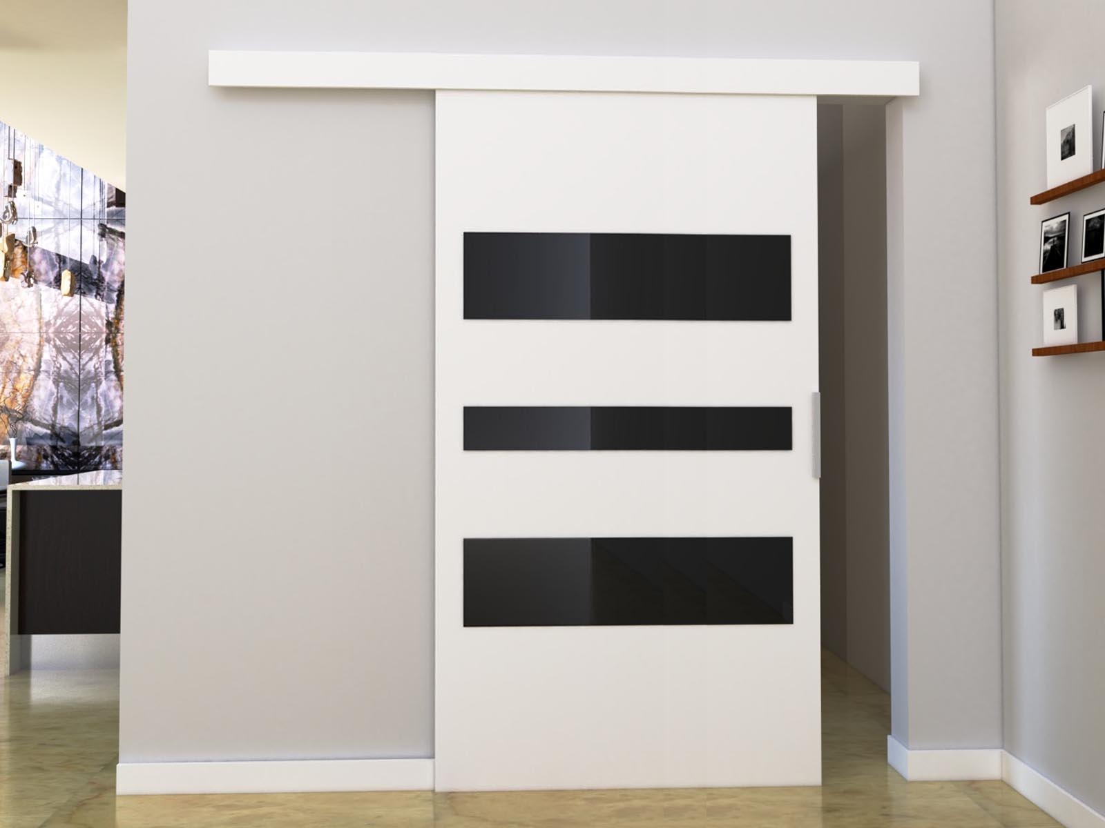 Porte coulissante CORWEL 96 cm blanc