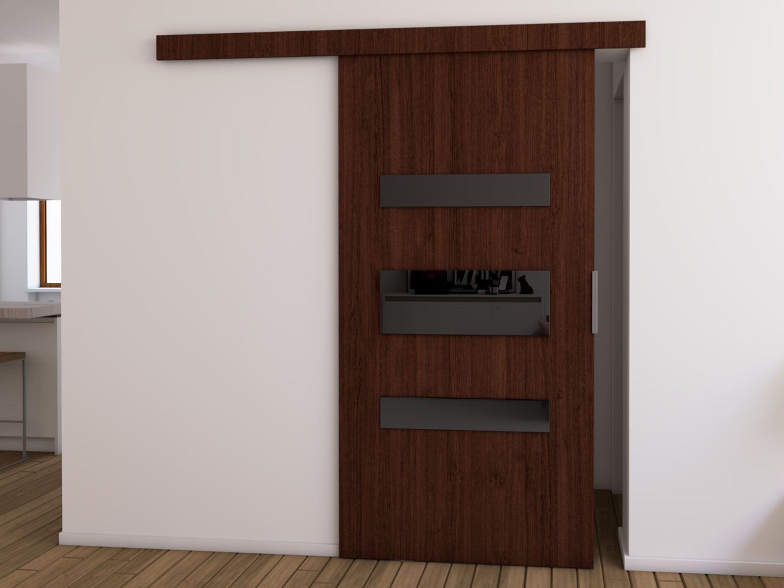 Porte coulissante COLLEEN 106 cm wengué