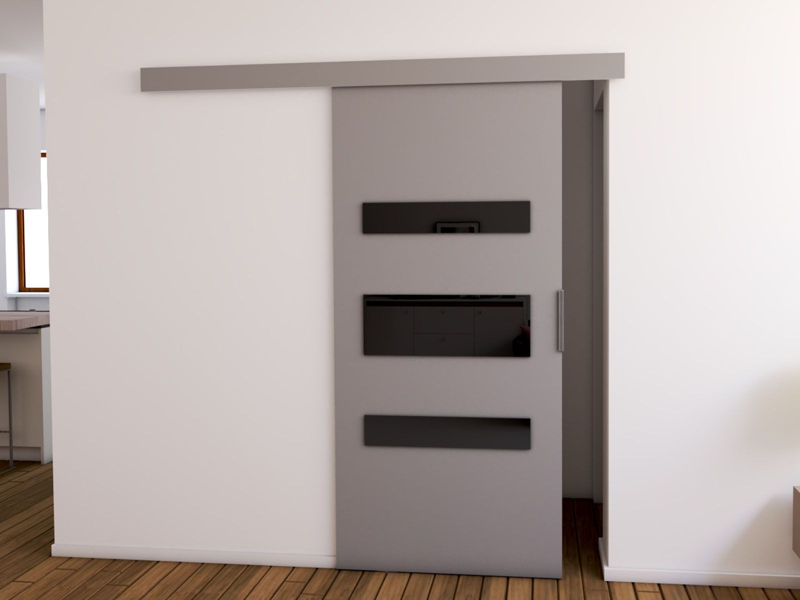 Porte coulissante COLLEEN 96 cm gris