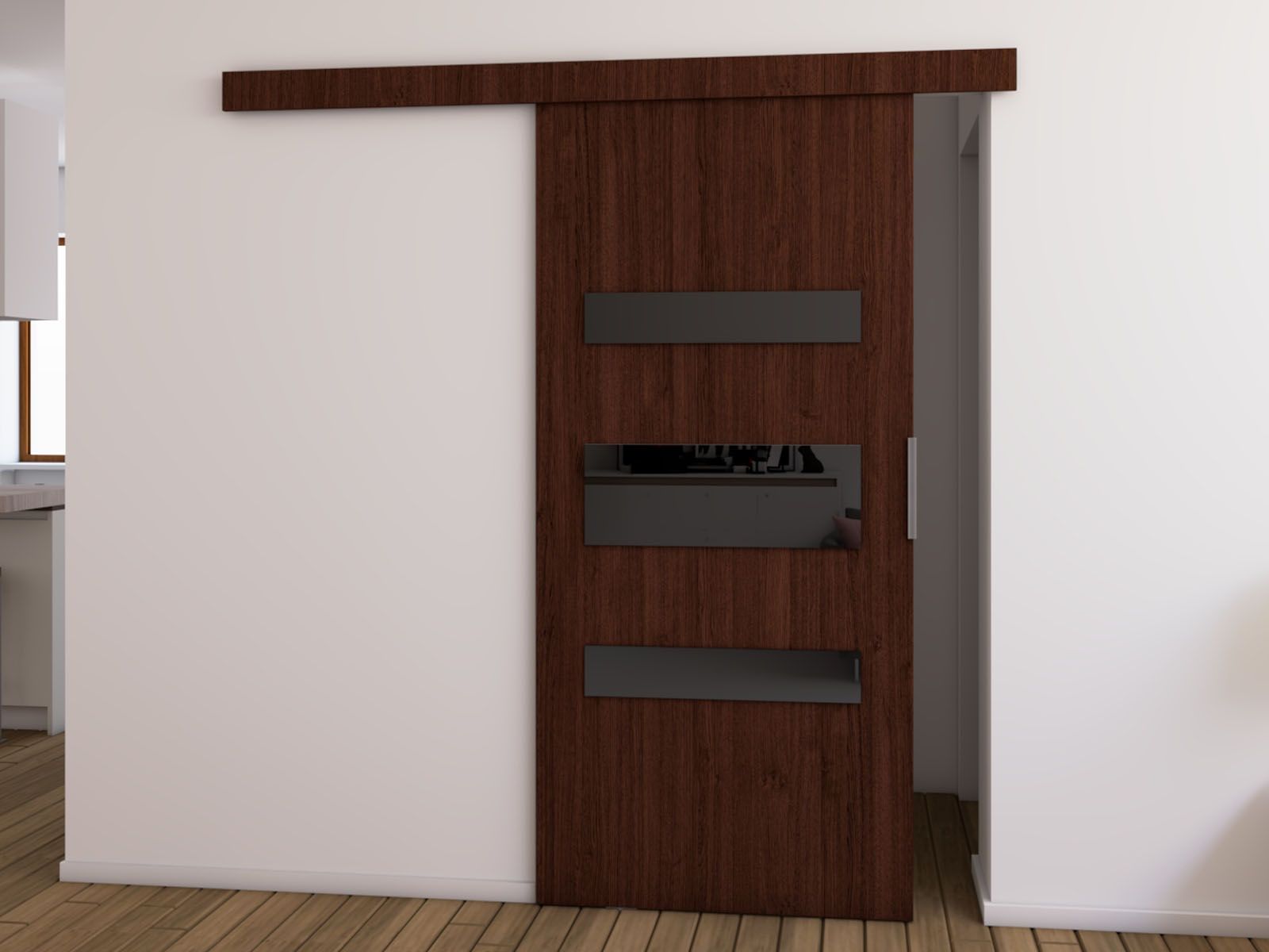 Porte coulissante COLLEEN 96 cm wengué